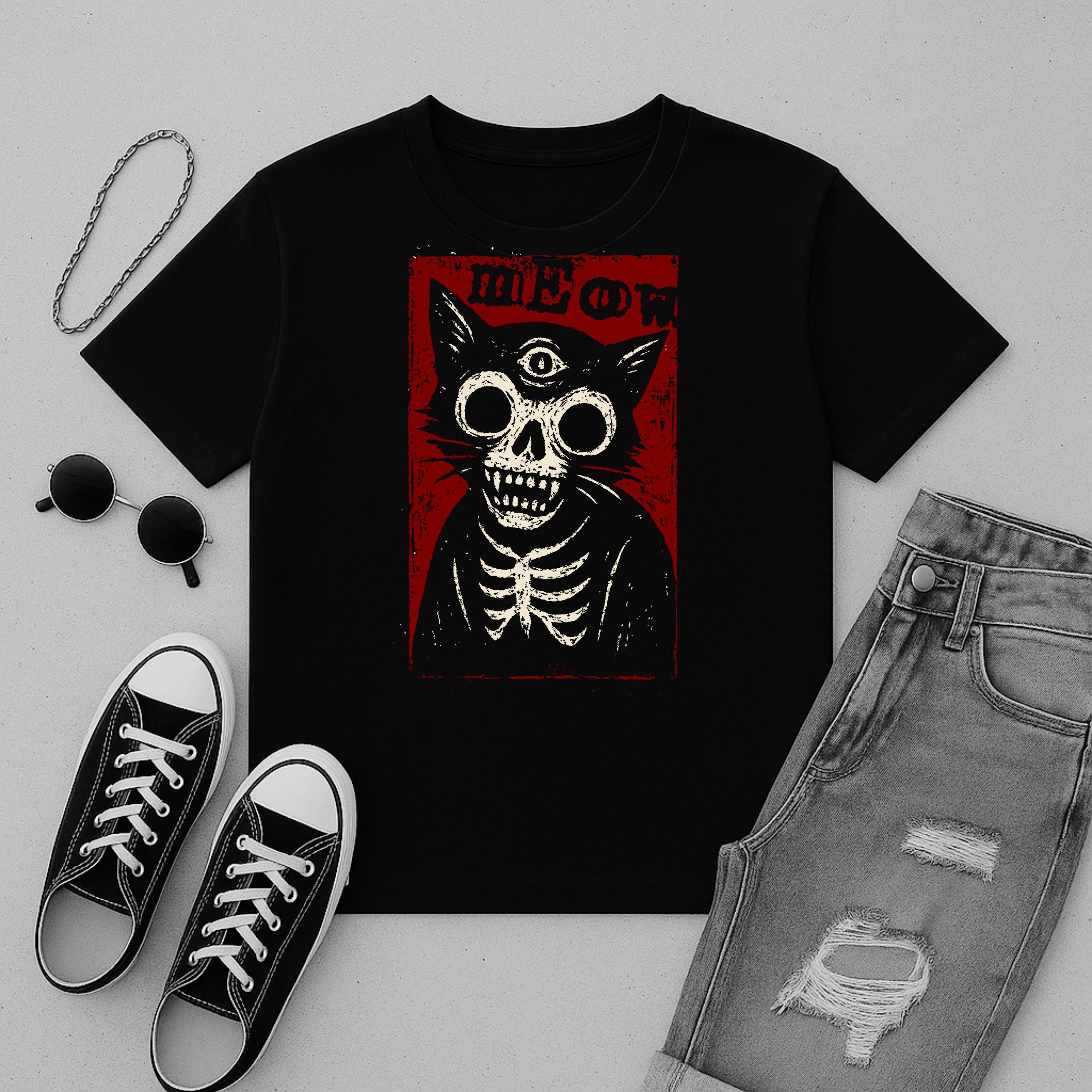 Third Eye Skeleton Cat | Free Shipping | 10% Off 2 Tees · 25% Off 3