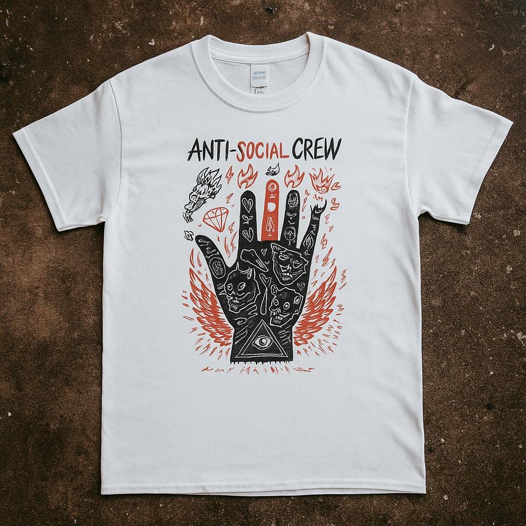 Anti-Social Crew Tee  Free Shipping | 10% Off 2 Tees · 25% Off 3