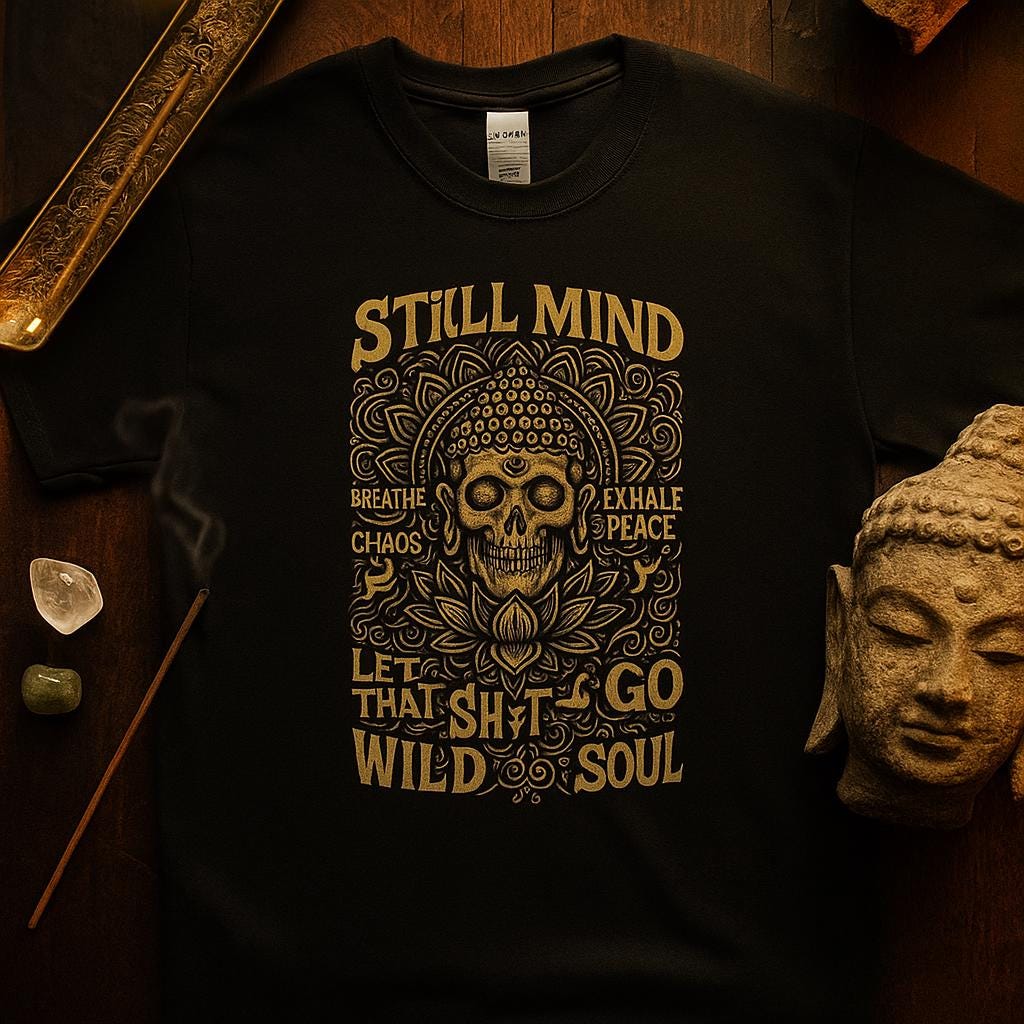 Still Mind Skull Buddha Tee | Free Shipping | 10% Off 2 Tees · 25% Off 3