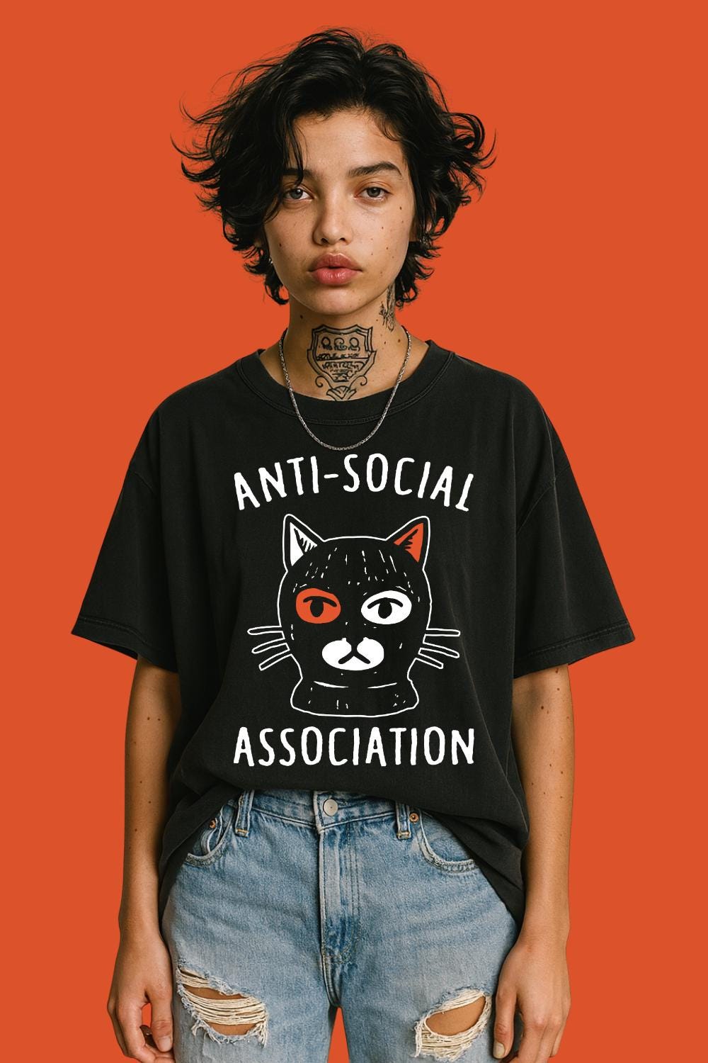 Anti-Social Association Cat Mask Tee | Free Shipping | 10% Off 2 Tees · 25% Off 3