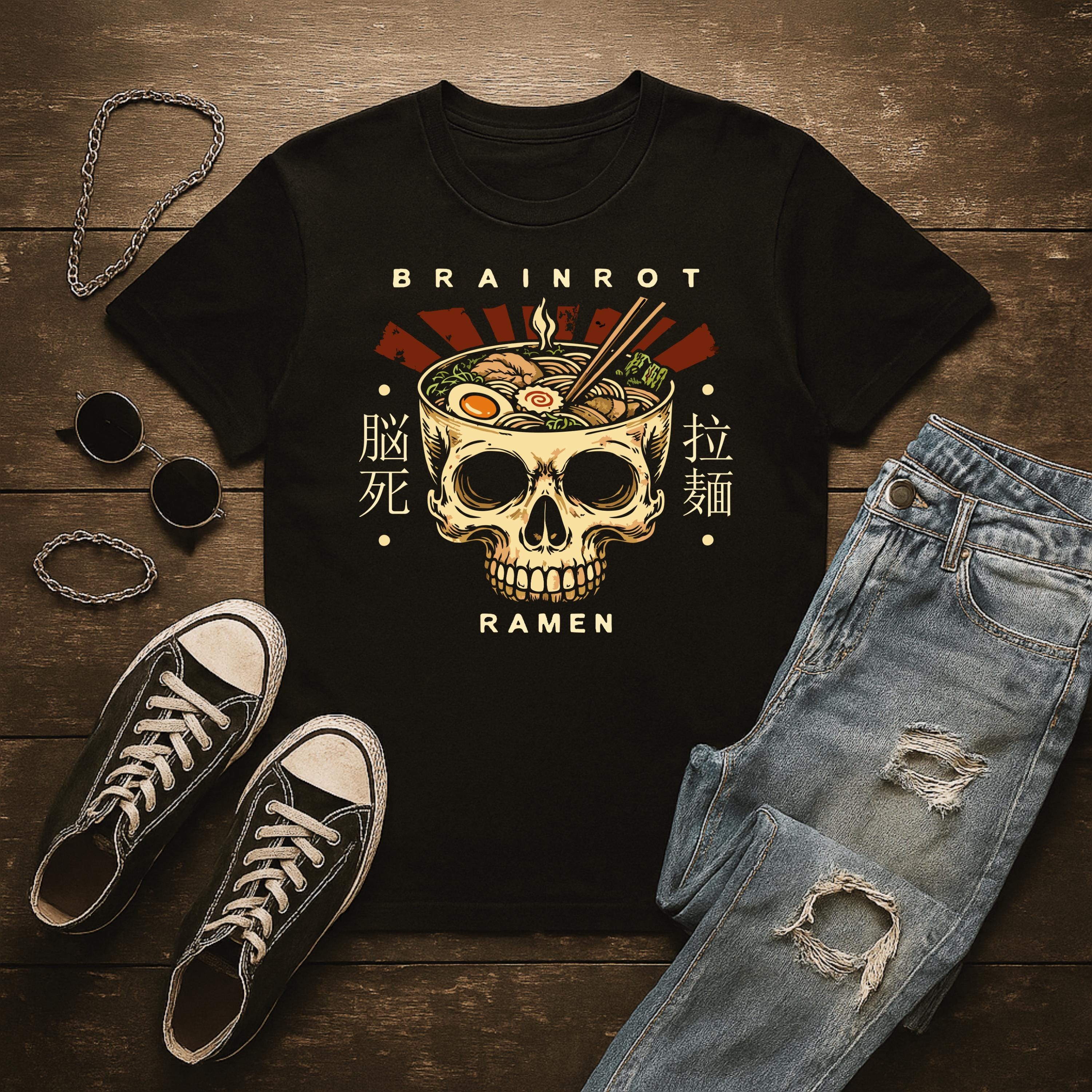 Brain Rot Ramen Graphic T-Shirt | Free Shipping | 10% Off 2 Tees · 25% Off 3