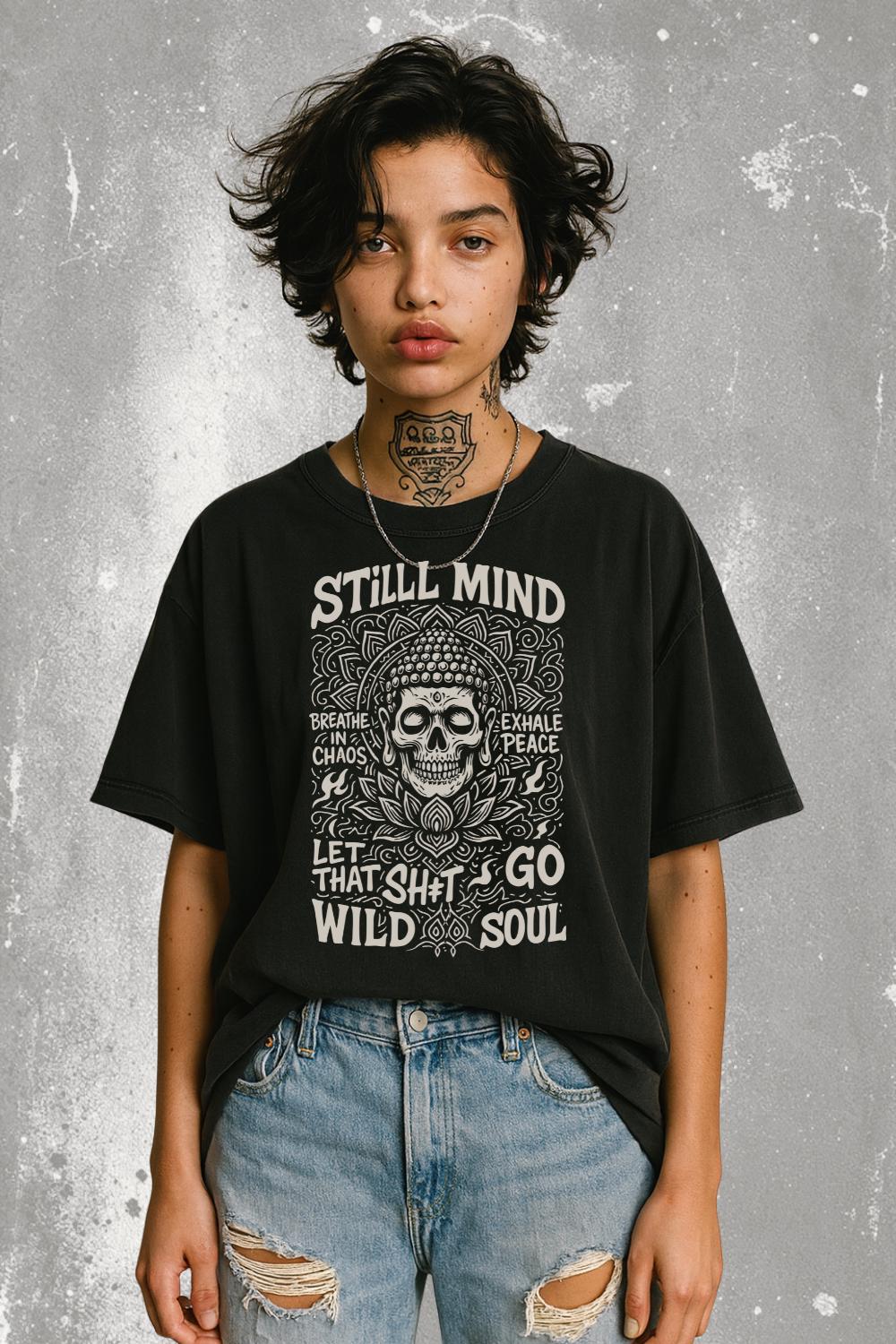 Still Mind Skull Buddha Tee | Free Shipping | 10% Off 2 Tees · 25% Off 3