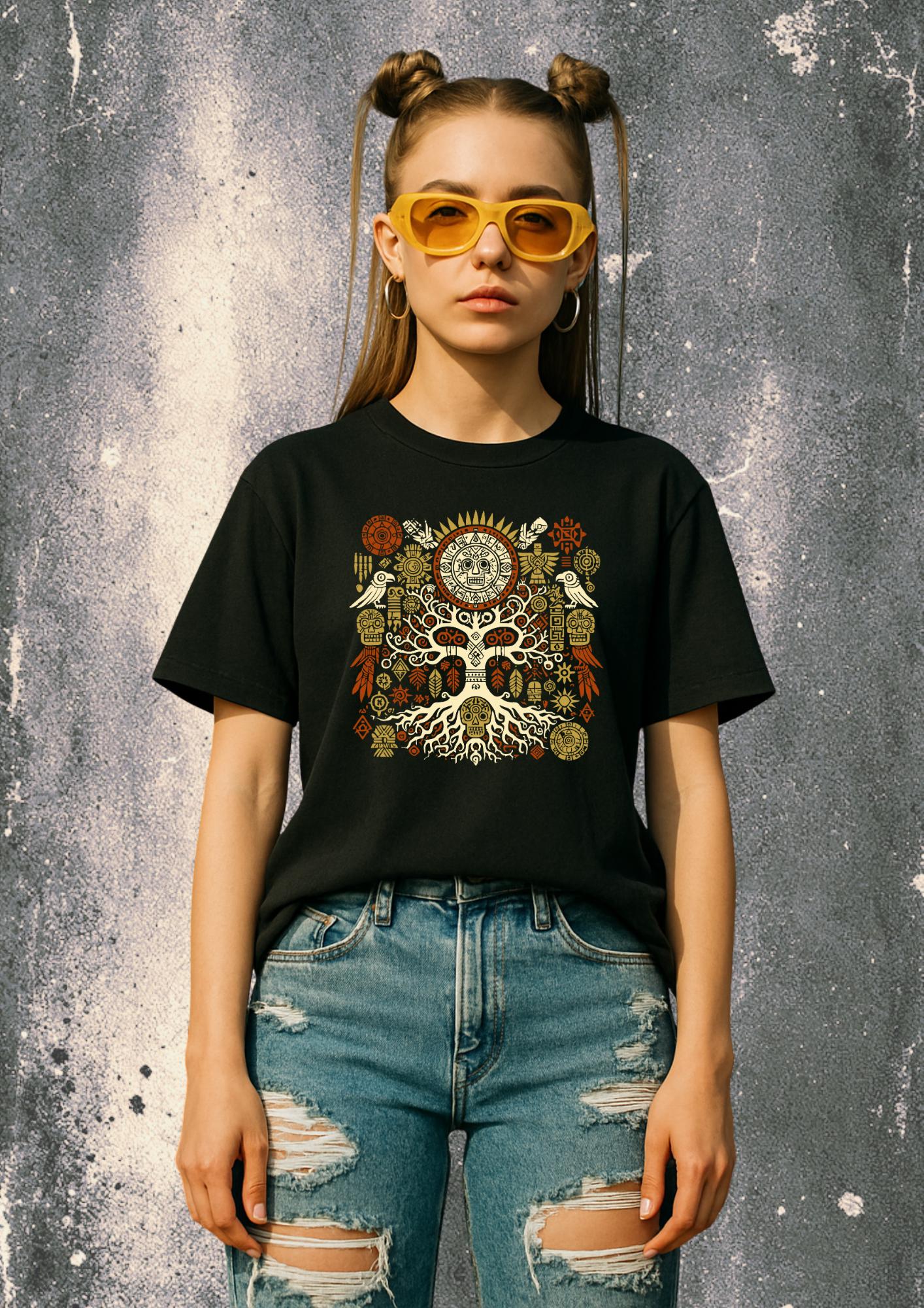 Mayan Tree of Life Skull Art | Free Shipping | 10% Off 2 Tees · 25% Off 3