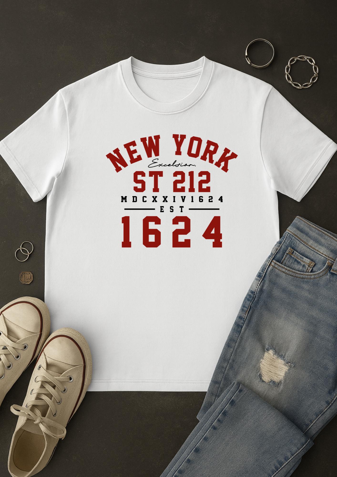 New York 1624 Varsity | Free Shipping | 10% Off 2 Tees · 25% Off 3