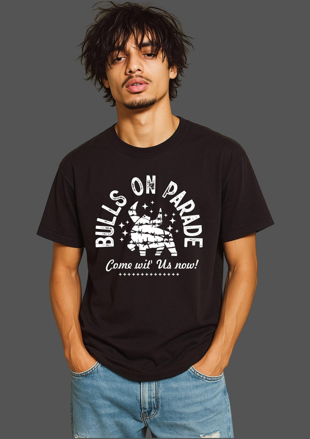 Bulls On Parade Grunge Bull Tee | Free Shipping | 10% Off 2 Tees · 25% Off 3