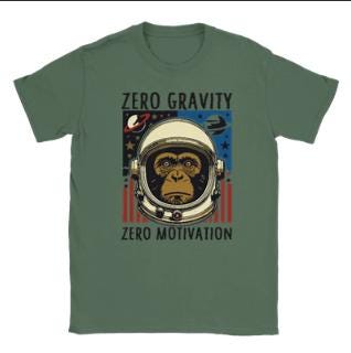 Vintage Monkey in Space Helmet | Free Shipping | 10% Off 2 Tees · 25% Off 3