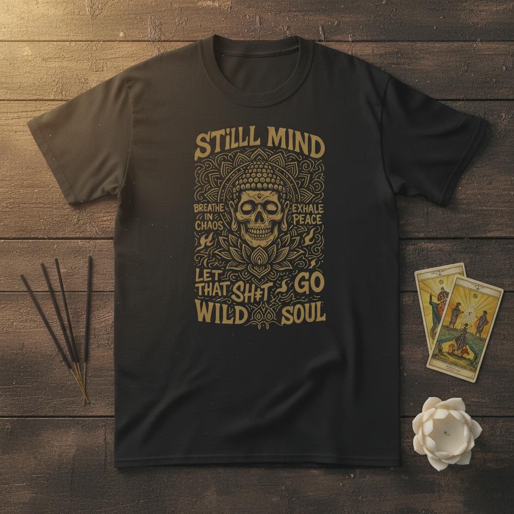 Still Mind Skull Buddha Tee | Free Shipping | 10% Off 2 Tees · 25% Off 3