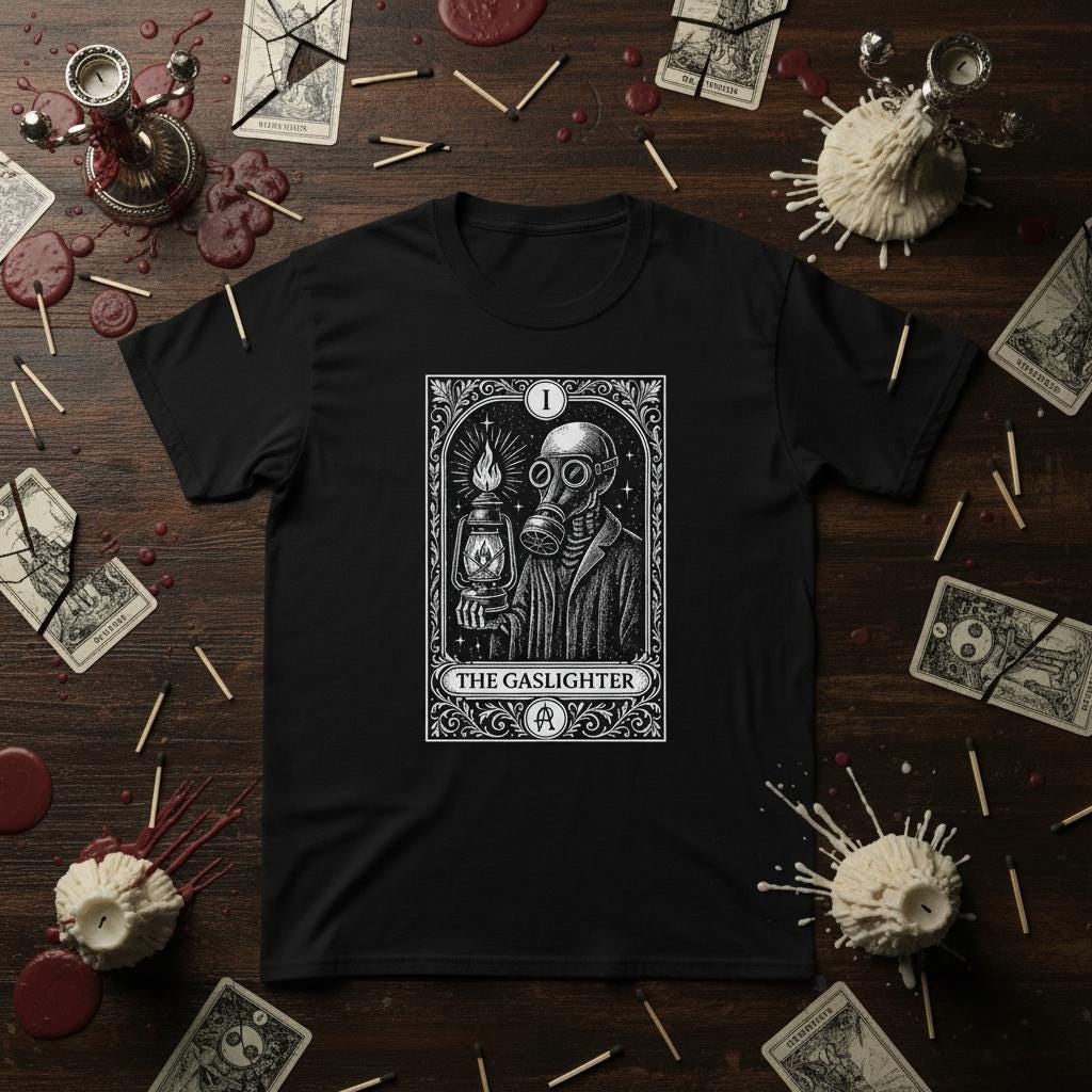 The Gaslighter Tarot Card Tee | Free Shipping | 10% Off 2 Tees · 25% Off 3