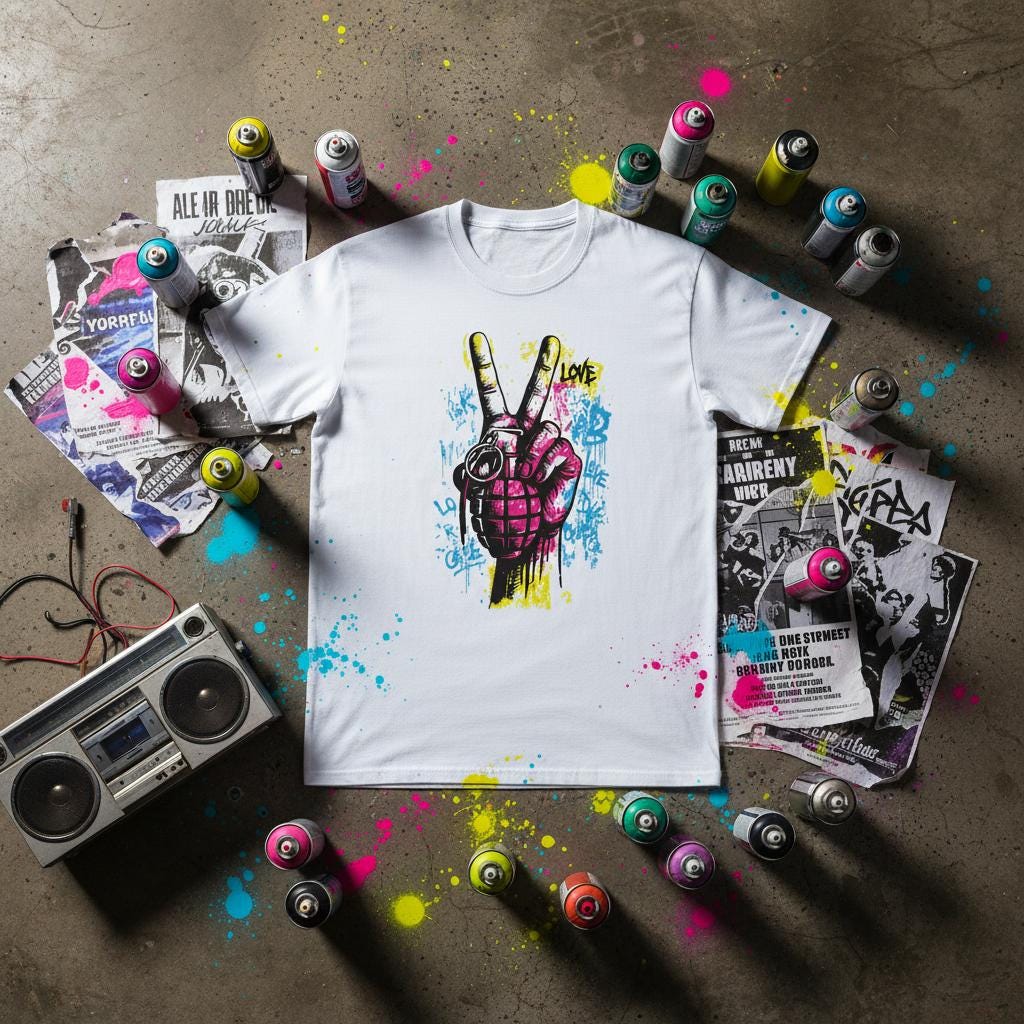 Peace Revolt Graffiti Tee | Free Shipping | 10% Off 2 Tees · 25% Off 3