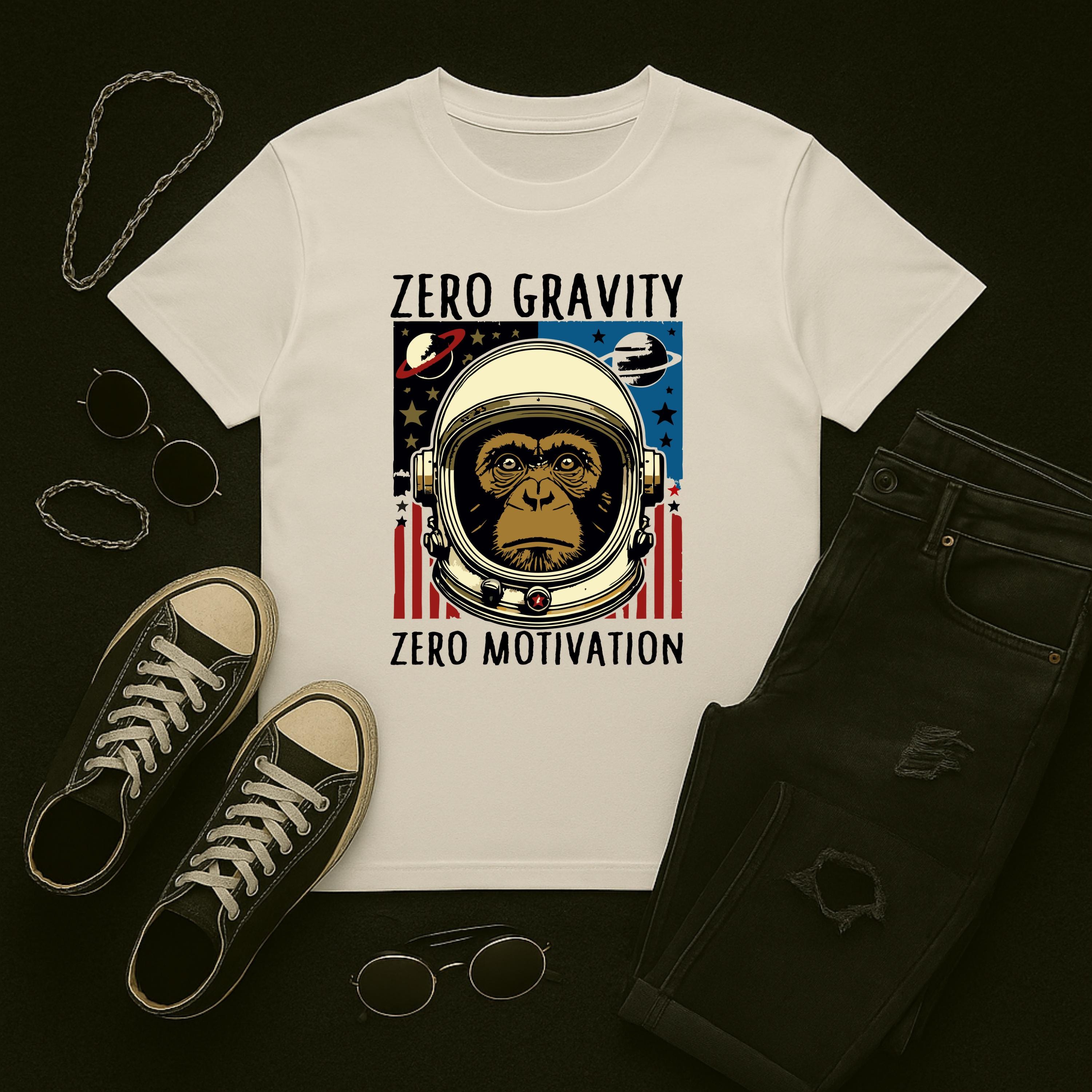 Vintage Monkey in Space Helmet | Free Shipping | 10% Off 2 Tees · 25% Off 3