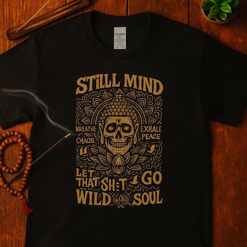 Still Mind Skull Buddha Tee | Free Shipping | 10% Off 2 Tees · 25% Off 3