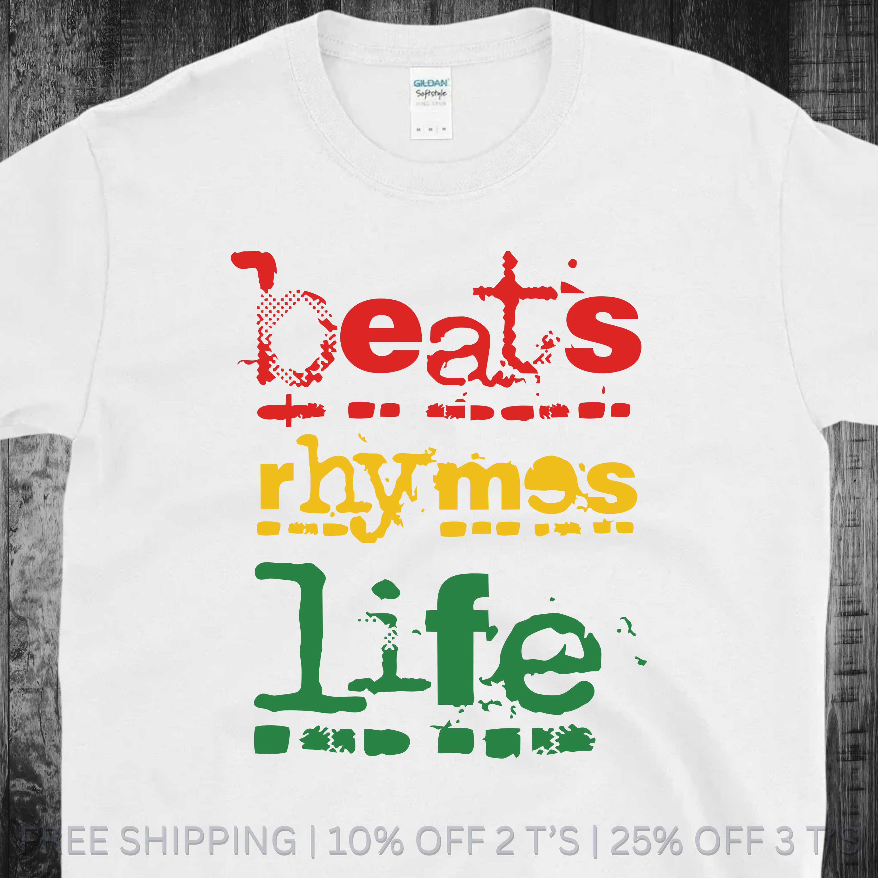 Beats rhymes Life Reggae | Free Shipping | 10% Off 2 Tees · 25% Off 3