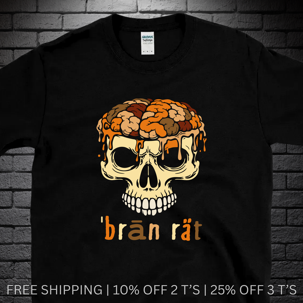 Brain Rot Skull Tee | Free Shipping | 10% Off 2 Tees · 25% Off 3