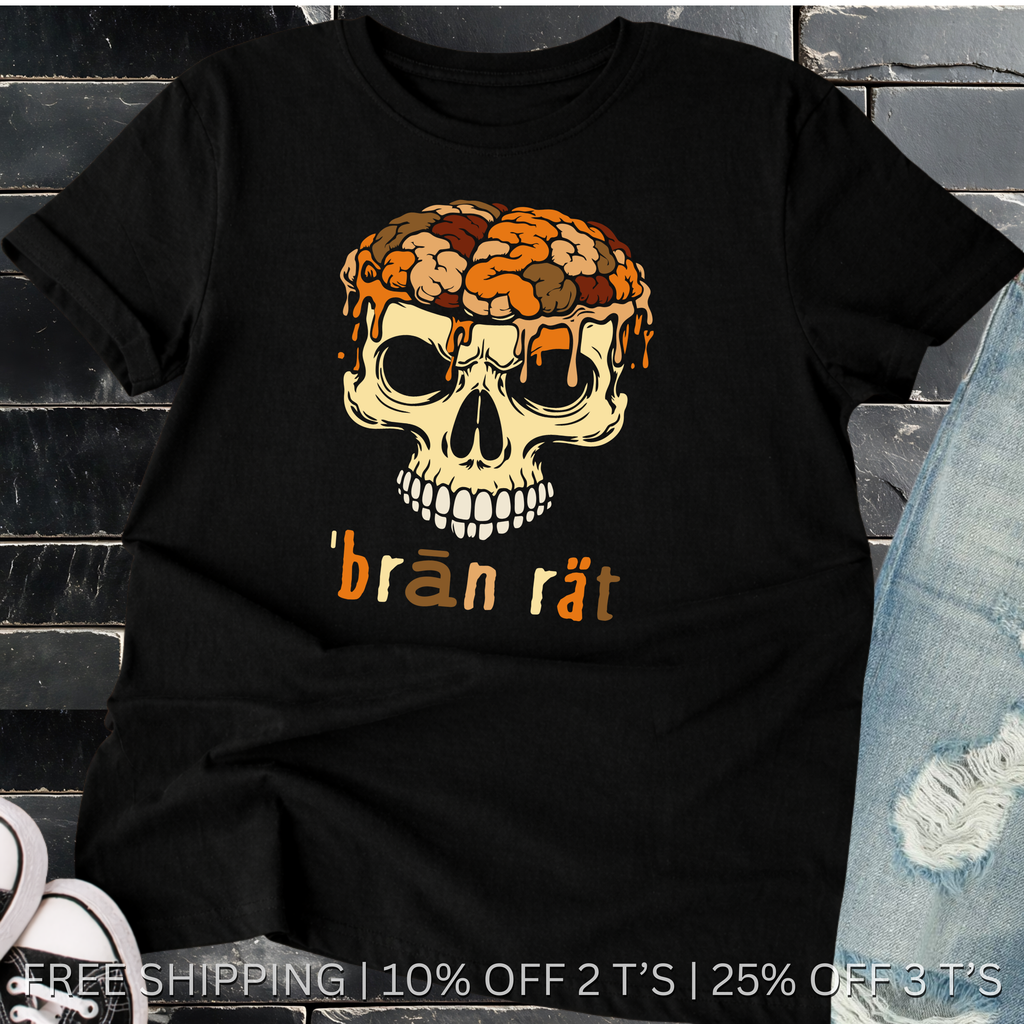 Brain Rot Skull Tee | Free Shipping | 10% Off 2 Tees · 25% Off 3