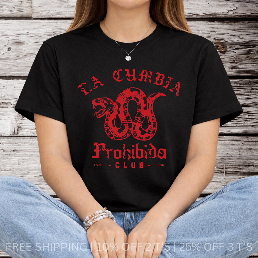La Cumbia Prohibida Graphic Tee| Free Shipping | 10% Off 2 Tees · 25% Off 3