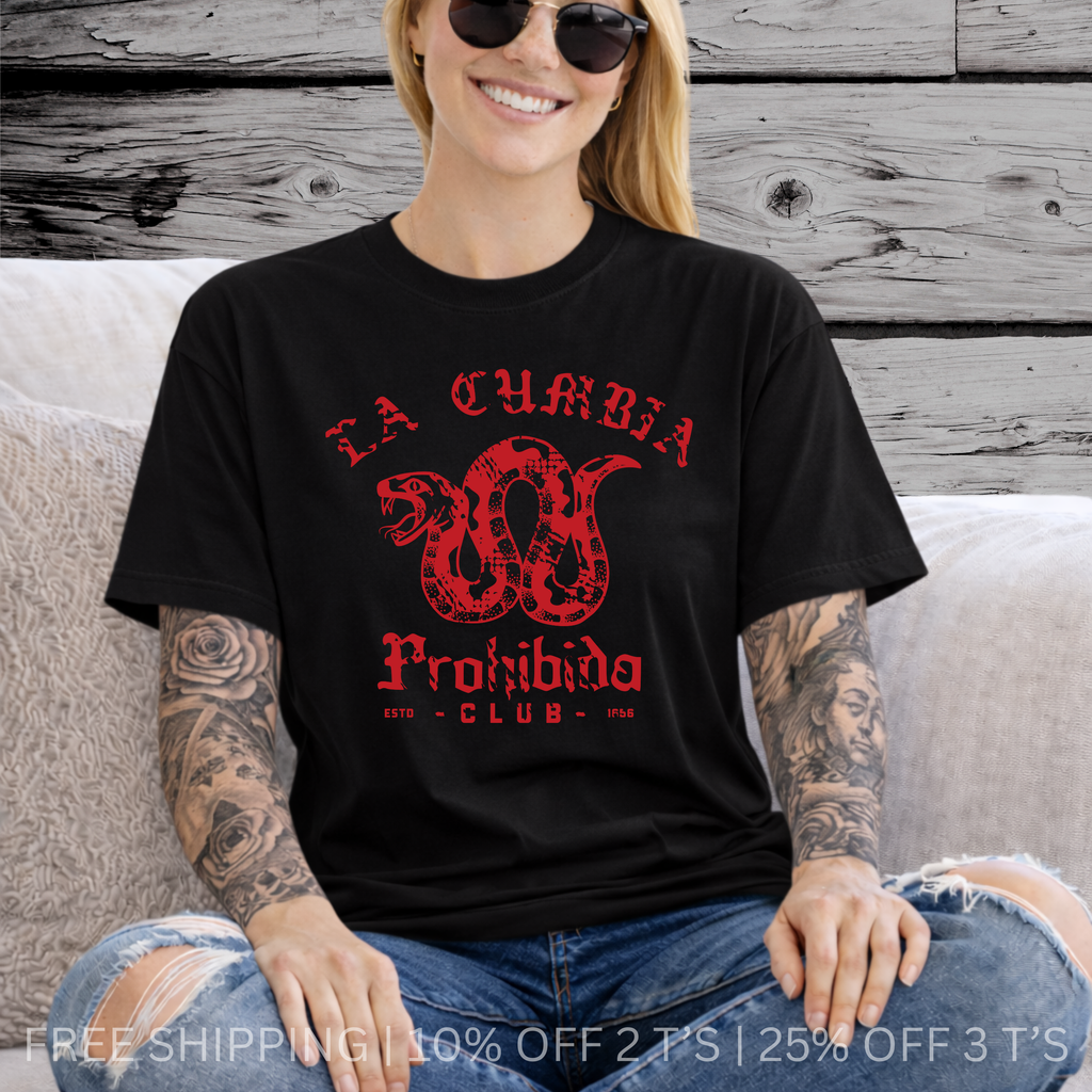 La Cumbia Prohibida Graphic Tee| Free Shipping | 10% Off 2 Tees · 25% Off 3