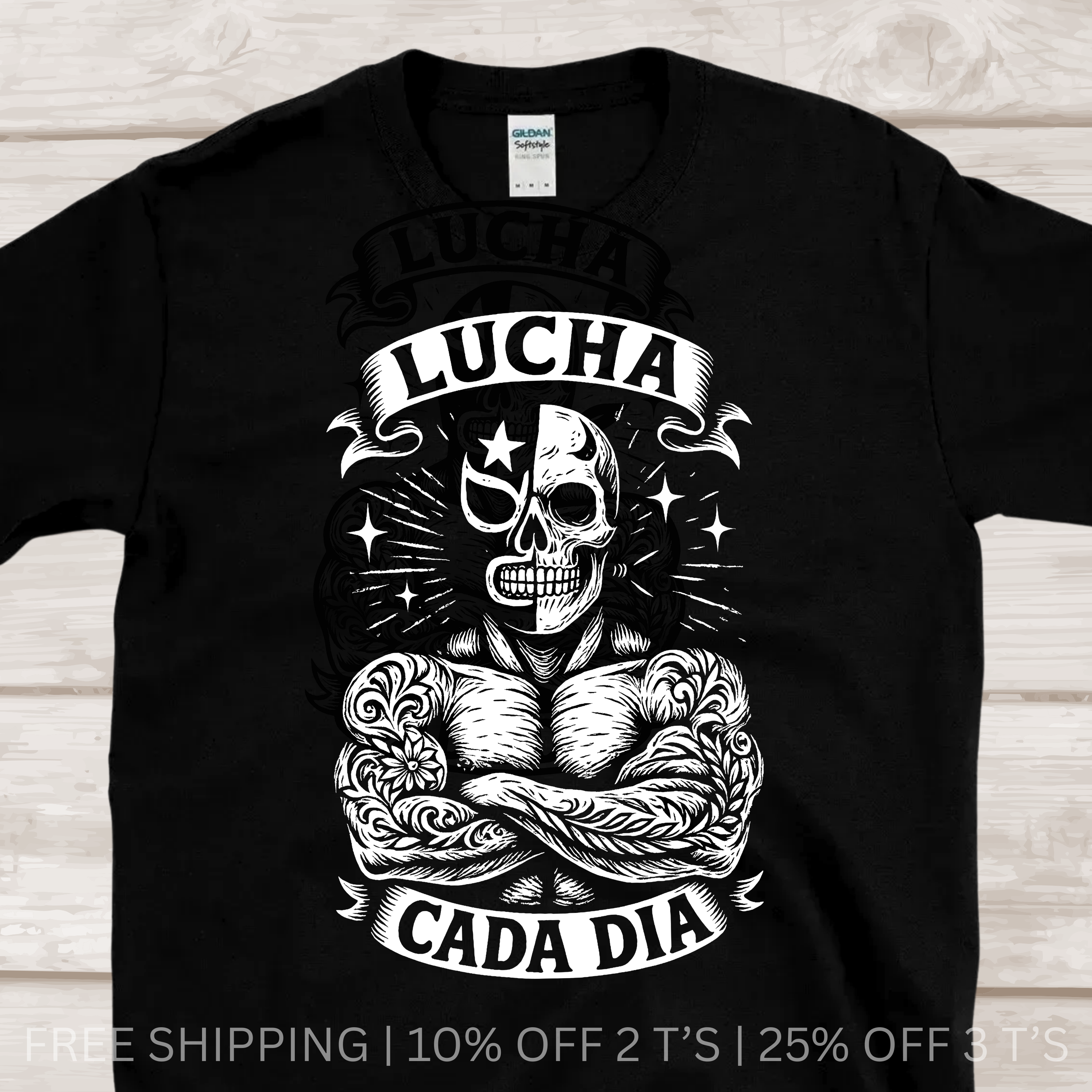 Lucha Cada Día Graphic Tee | Free Shipping | 10% Off 2 Tees · 25% Off 3