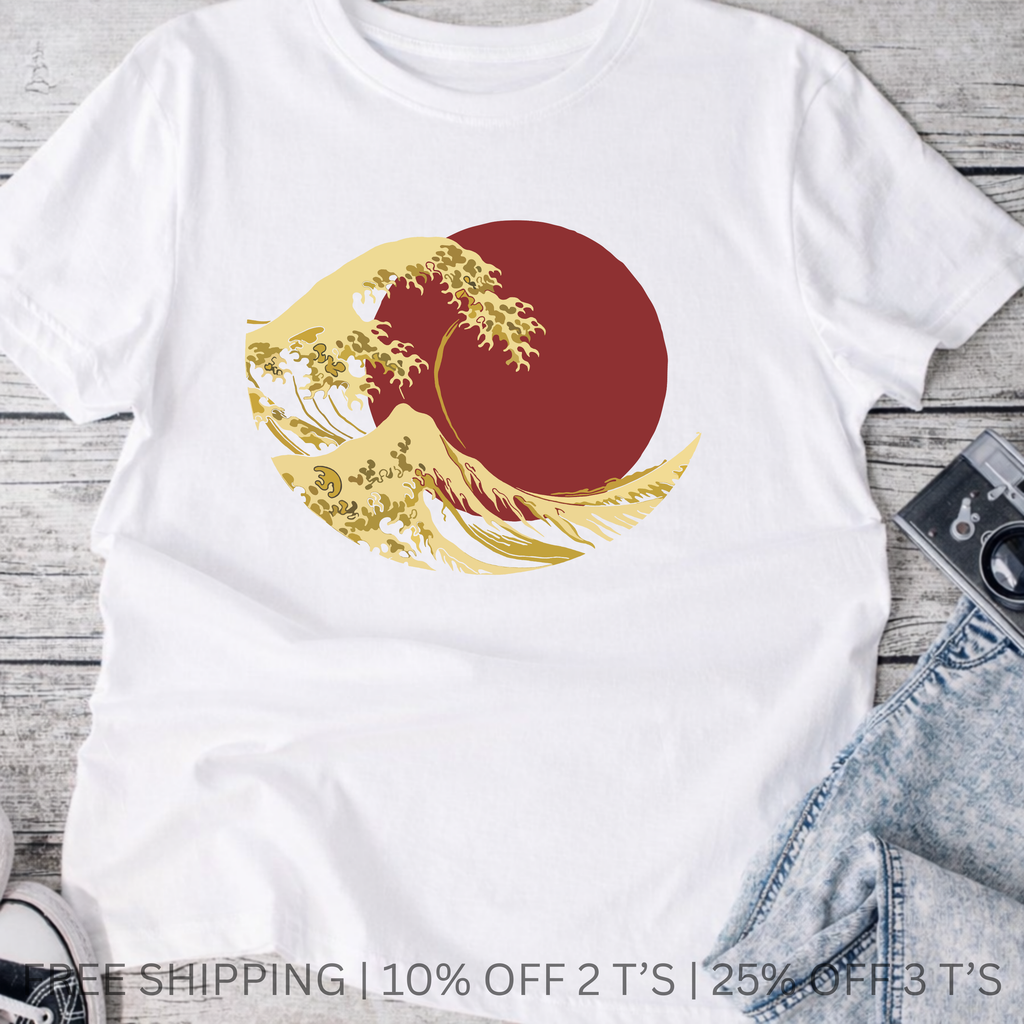 Rising Sun Japanese Wave  l Free Shipping | 10% Off 2 Tees · 25% Off 3