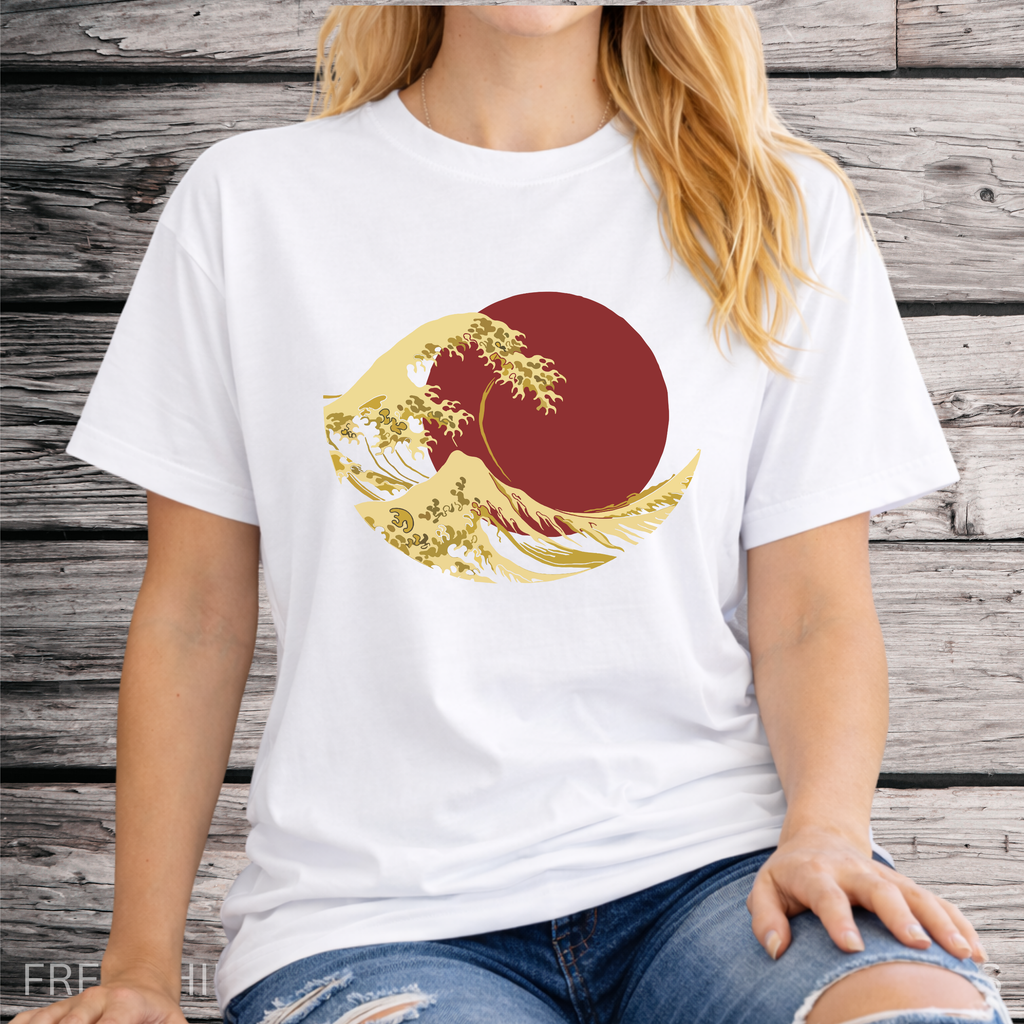 Rising Sun Japanese Wave  l Free Shipping | 10% Off 2 Tees · 25% Off 3