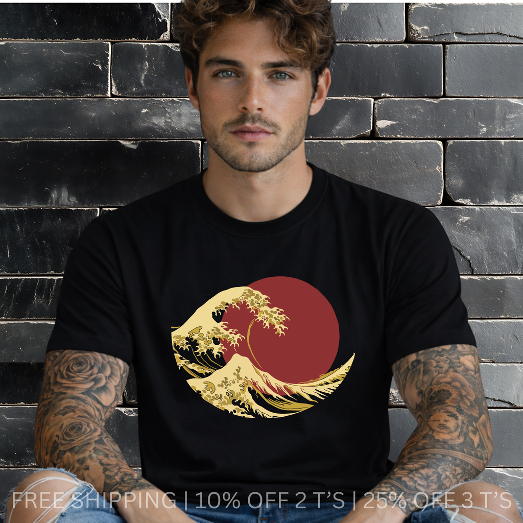 Rising Sun Japanese Wave  l Free Shipping | 10% Off 2 Tees · 25% Off 3