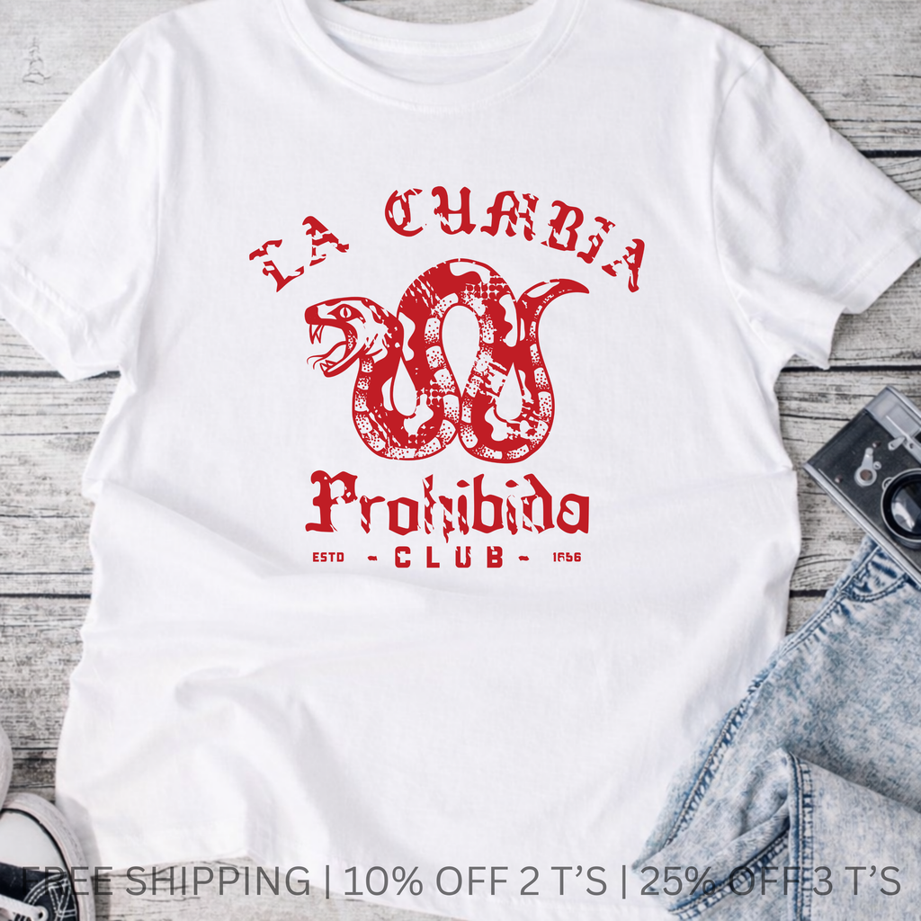 La Cumbia Prohibida Graphic Tee| Free Shipping | 10% Off 2 Tees · 25% Off 3