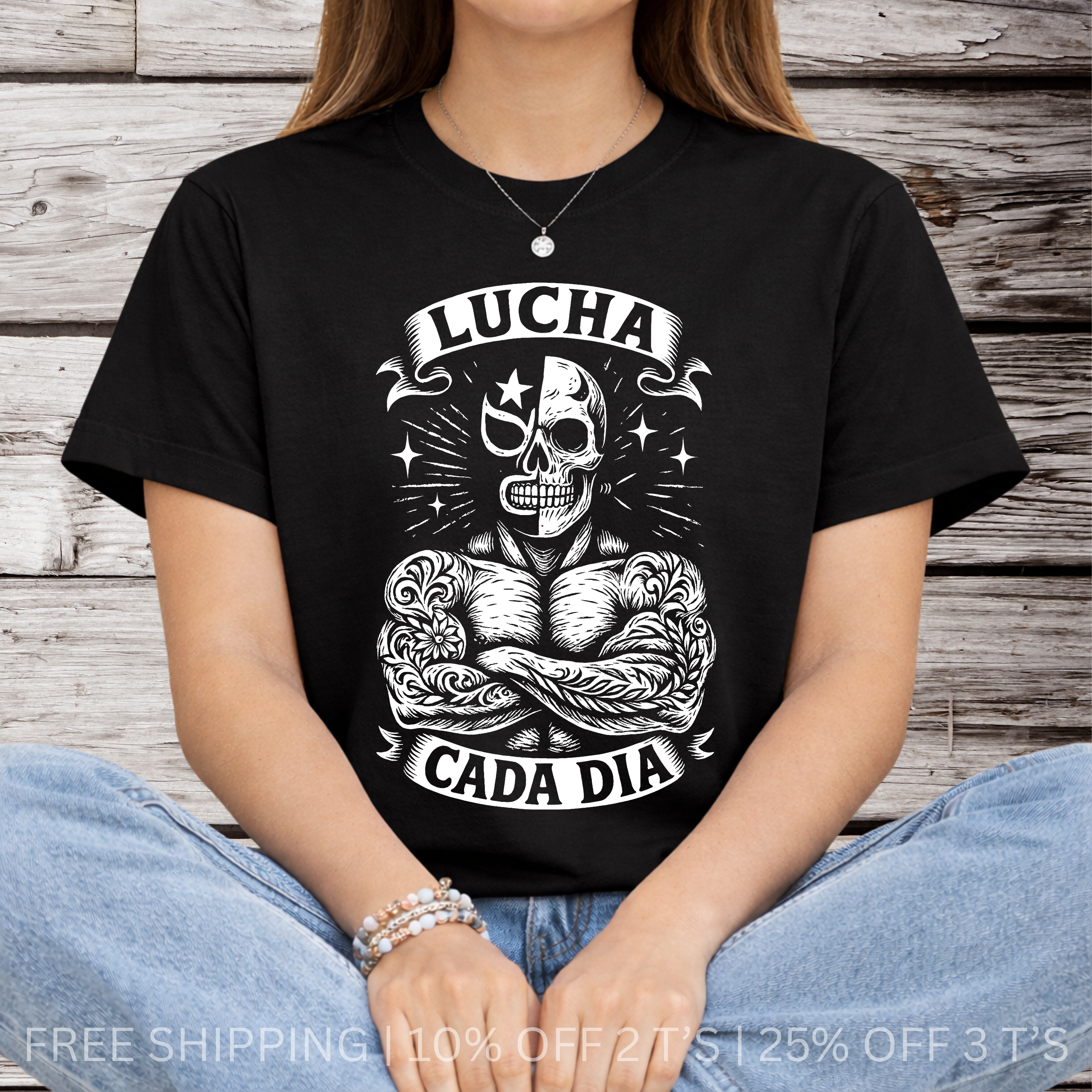 Lucha Cada Día Graphic Tee | Free Shipping | 10% Off 2 Tees · 25% Off 3