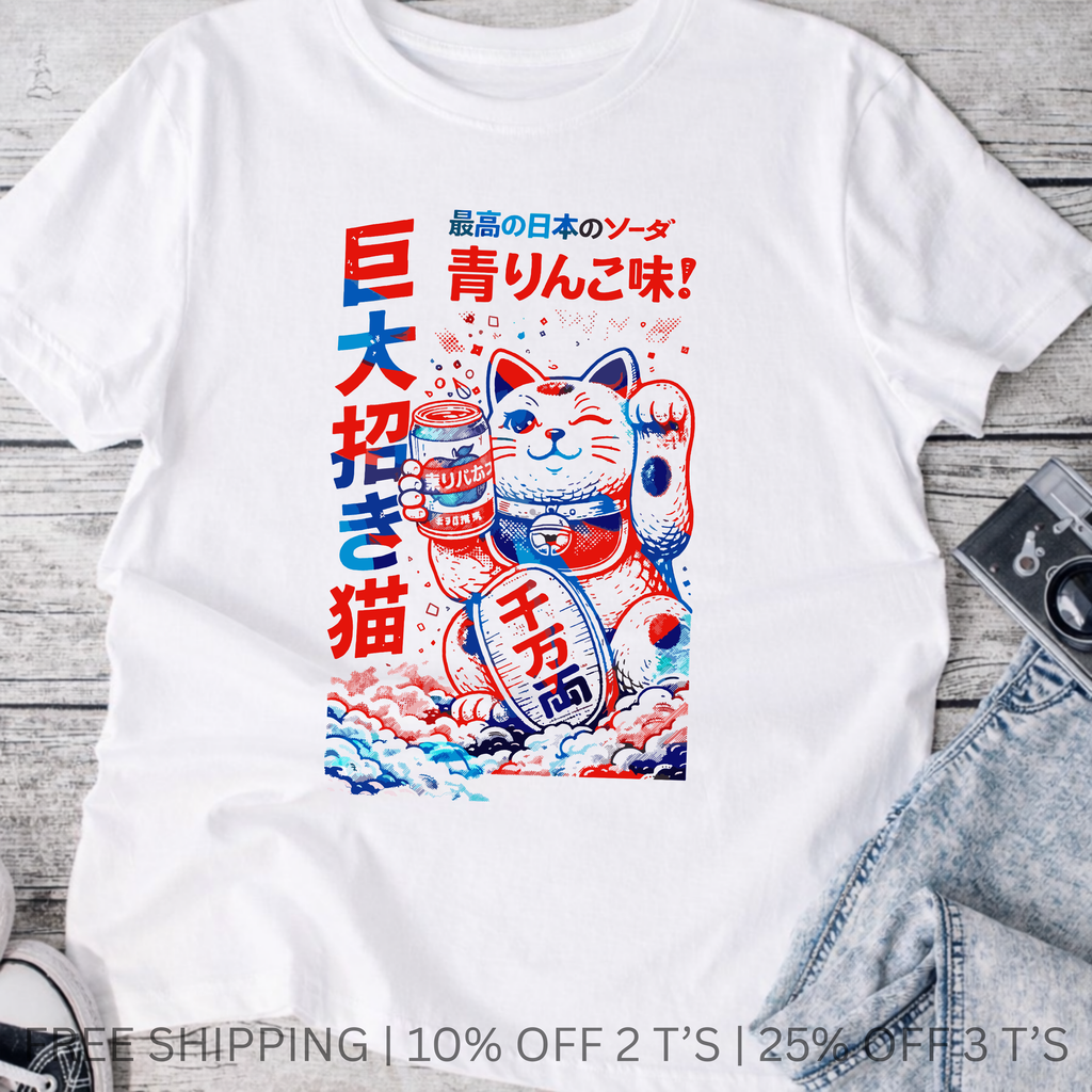 Aomori Lucky Cat | Free Shipping | 10% Off 2 Tees · 25% Off 3