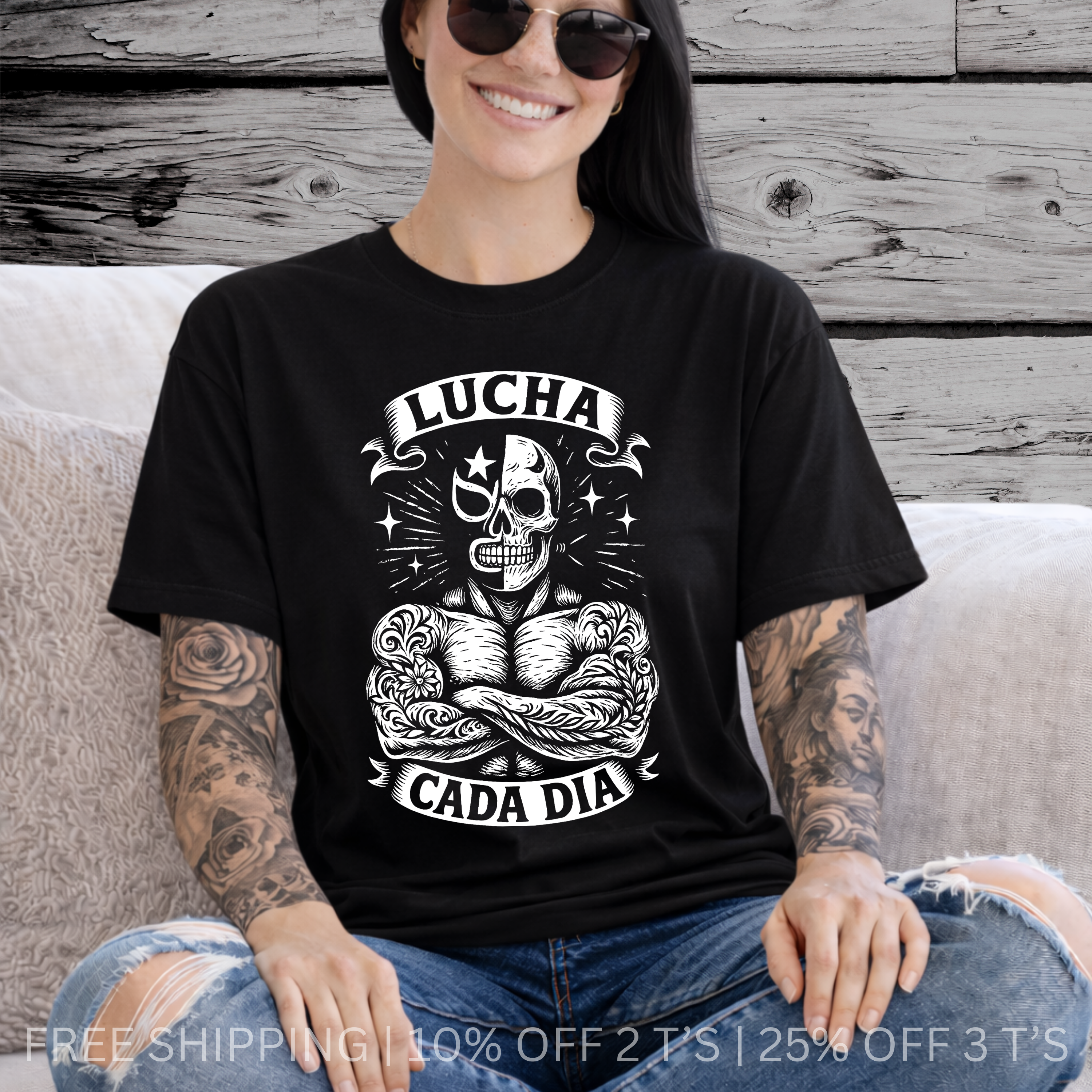 Lucha Cada Día Graphic Tee | Free Shipping | 10% Off 2 Tees · 25% Off 3