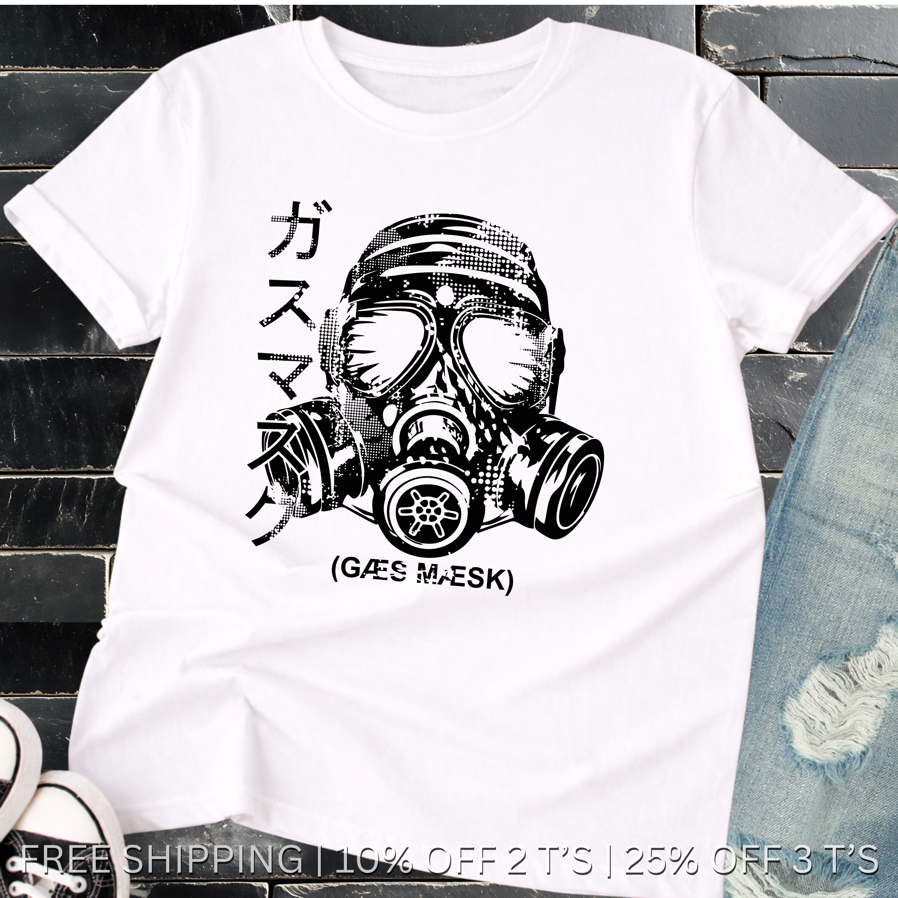 Japanese  Gas Mask | Free Shipping | 10% Off 2 Tees · 25% Off 3