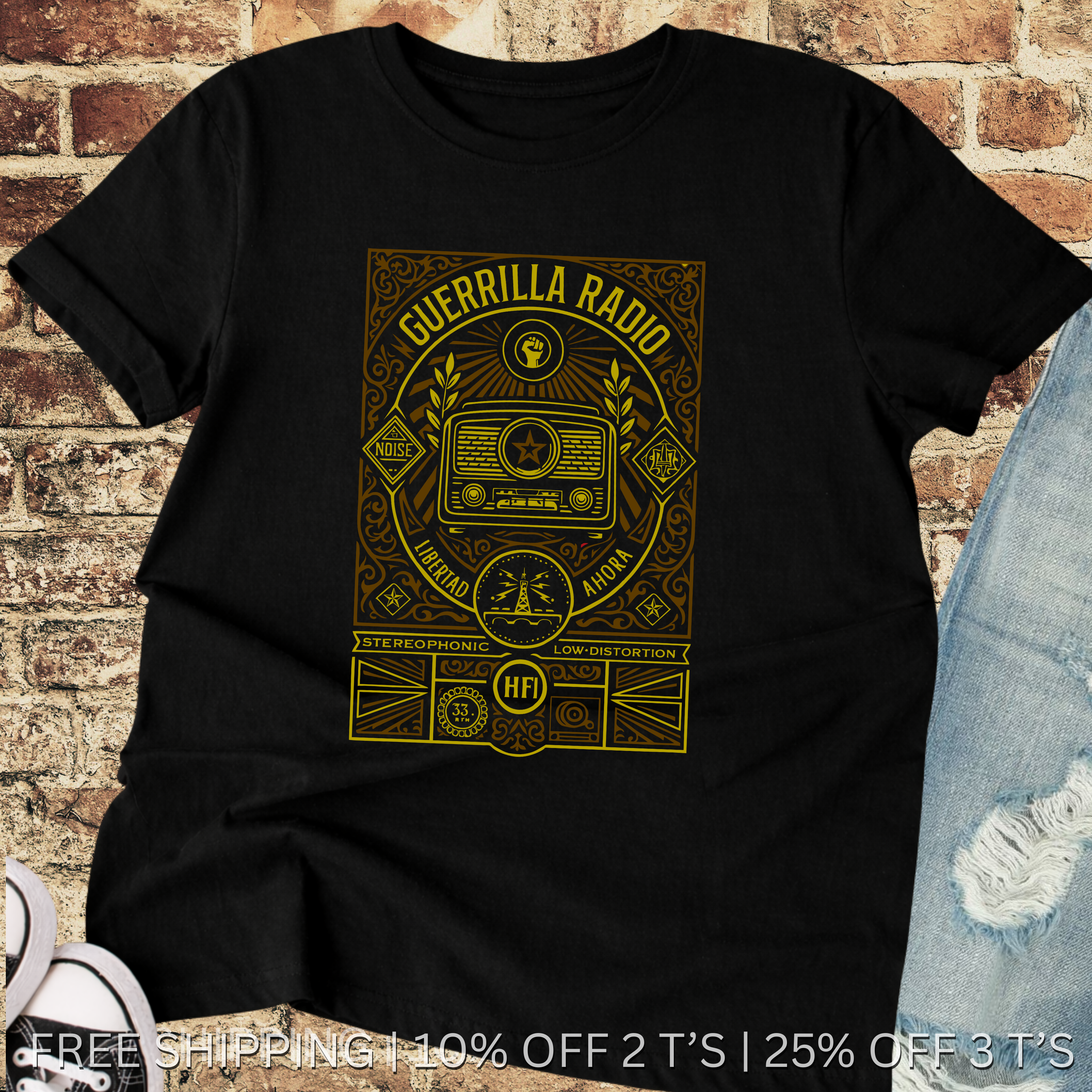 Guerrilla Radio  Libertad | Free Shipping | 10% Off 2 Tees · 25% Off 3