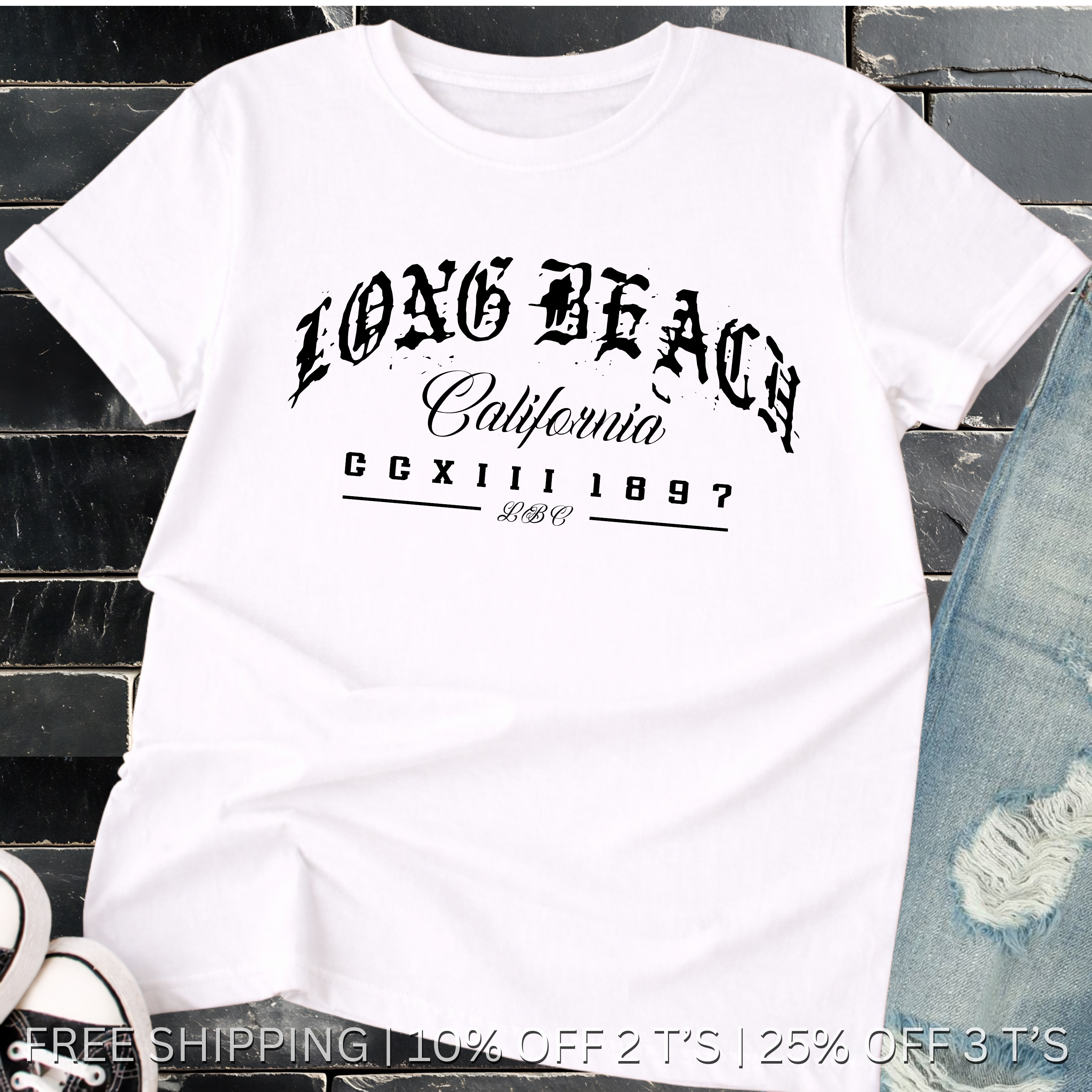 Long Beach California | Free Shipping | 10% Off 2 Tees · 25% Off 3