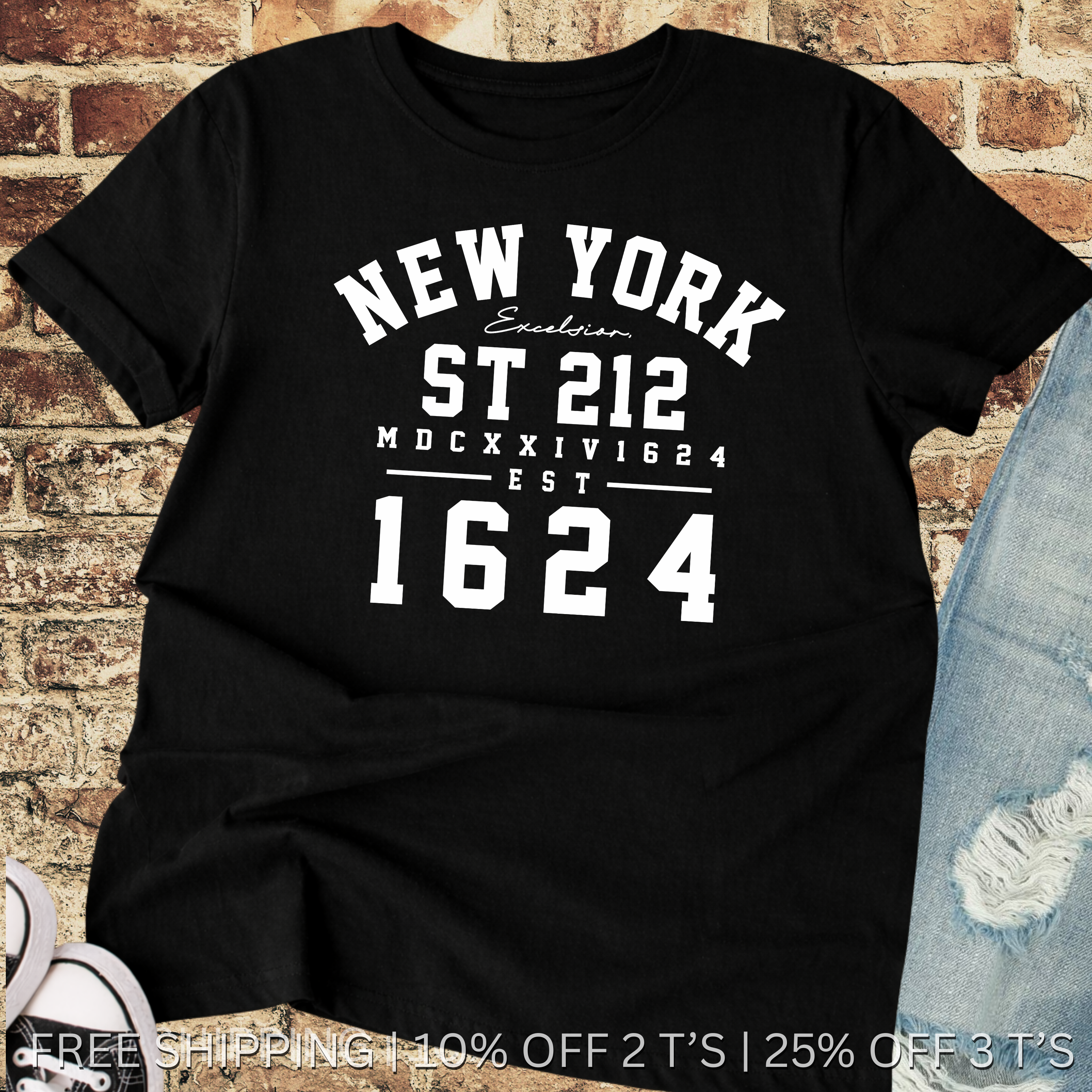 New York ST 212 – Vintage | Free Shipping | 10% Off 2 Tees · 25% Off 3