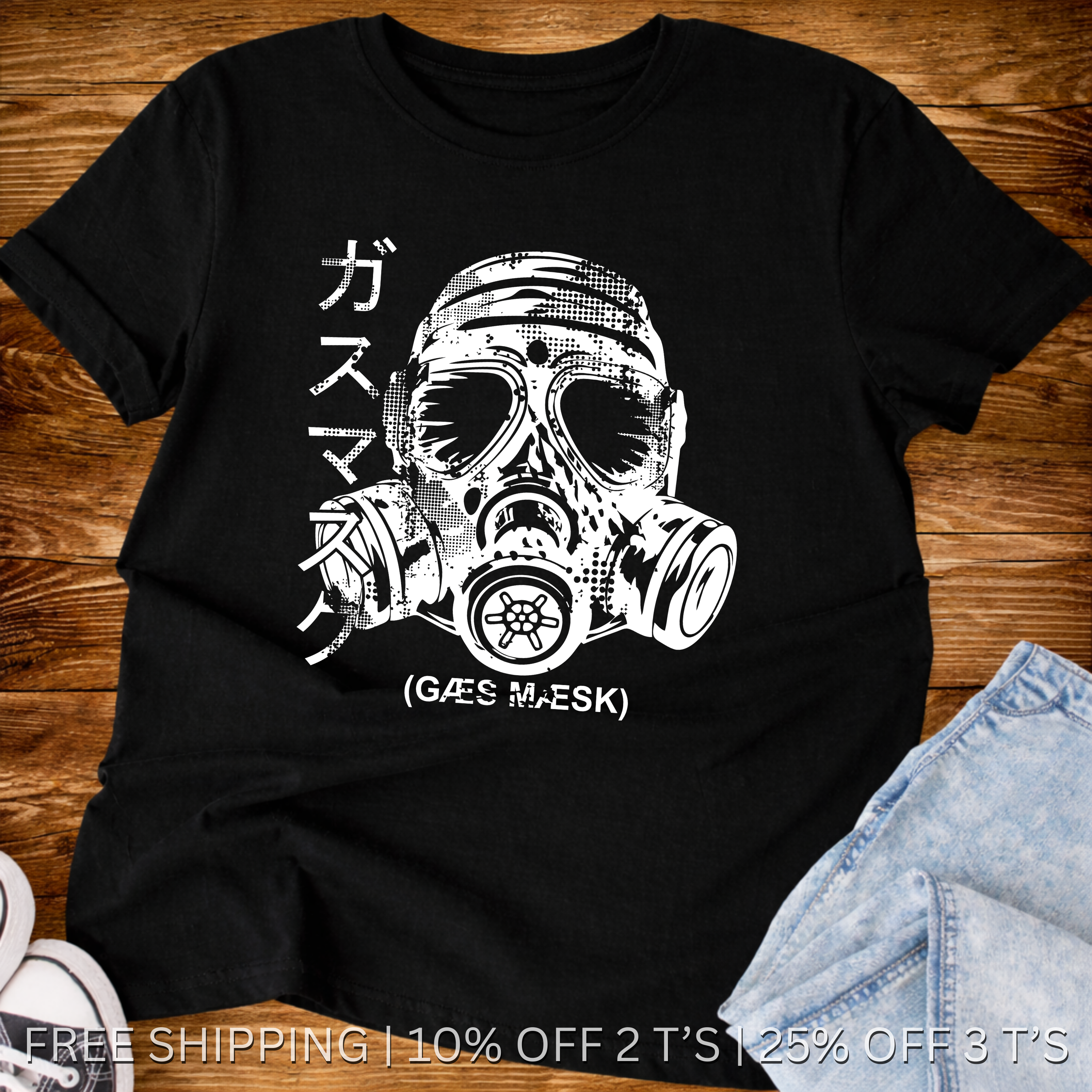 Gas Mask | Graphic T-Shirt | Free Shipping | 10% Off 2 Tees · 25% Off 3