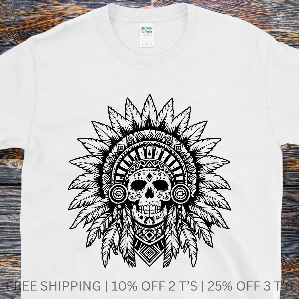 Tribal Skull Headdress | Free Shipping | 10% Off 2 Tees · 25% Off 3