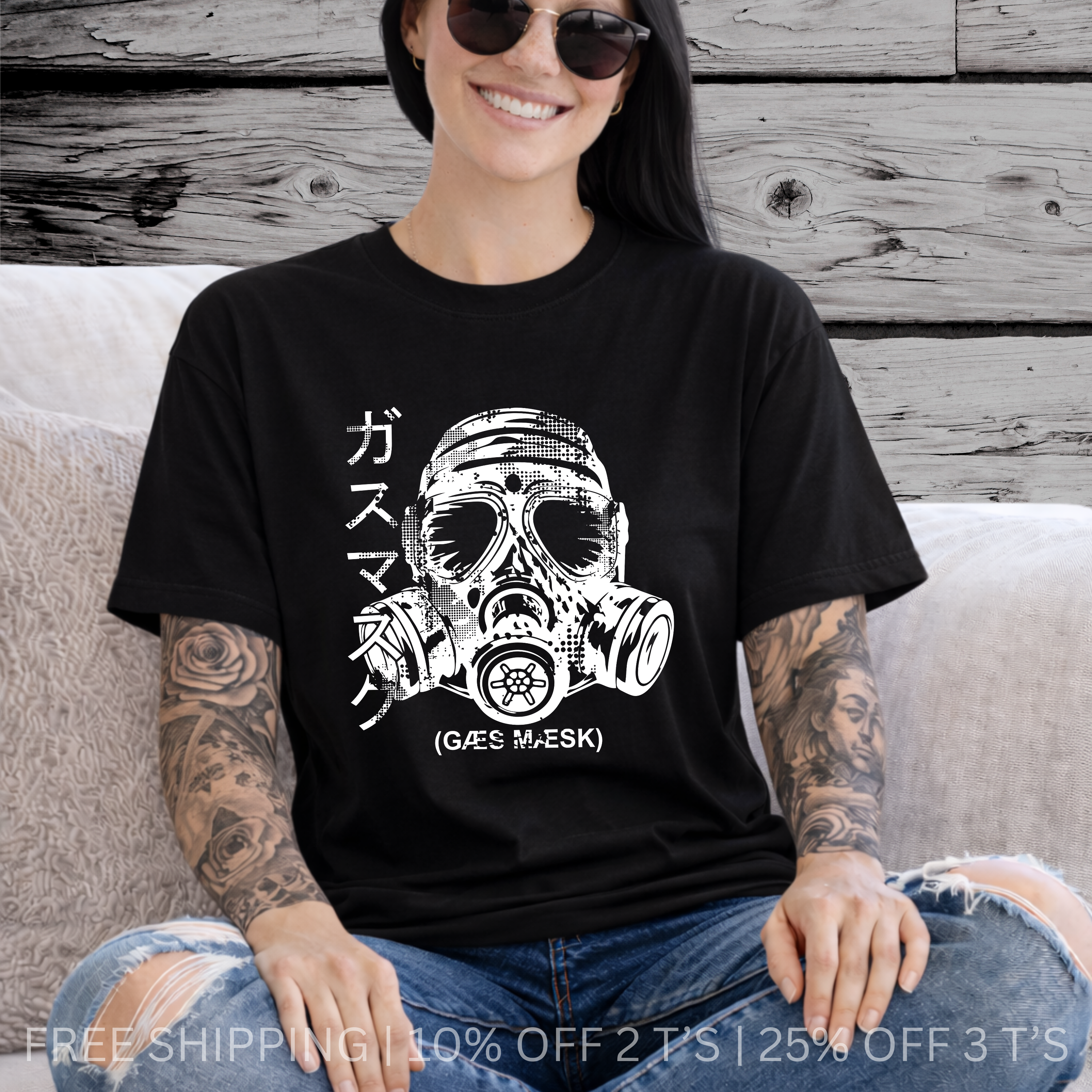 Gas Mask | Graphic T-Shirt | Free Shipping | 10% Off 2 Tees · 25% Off 3