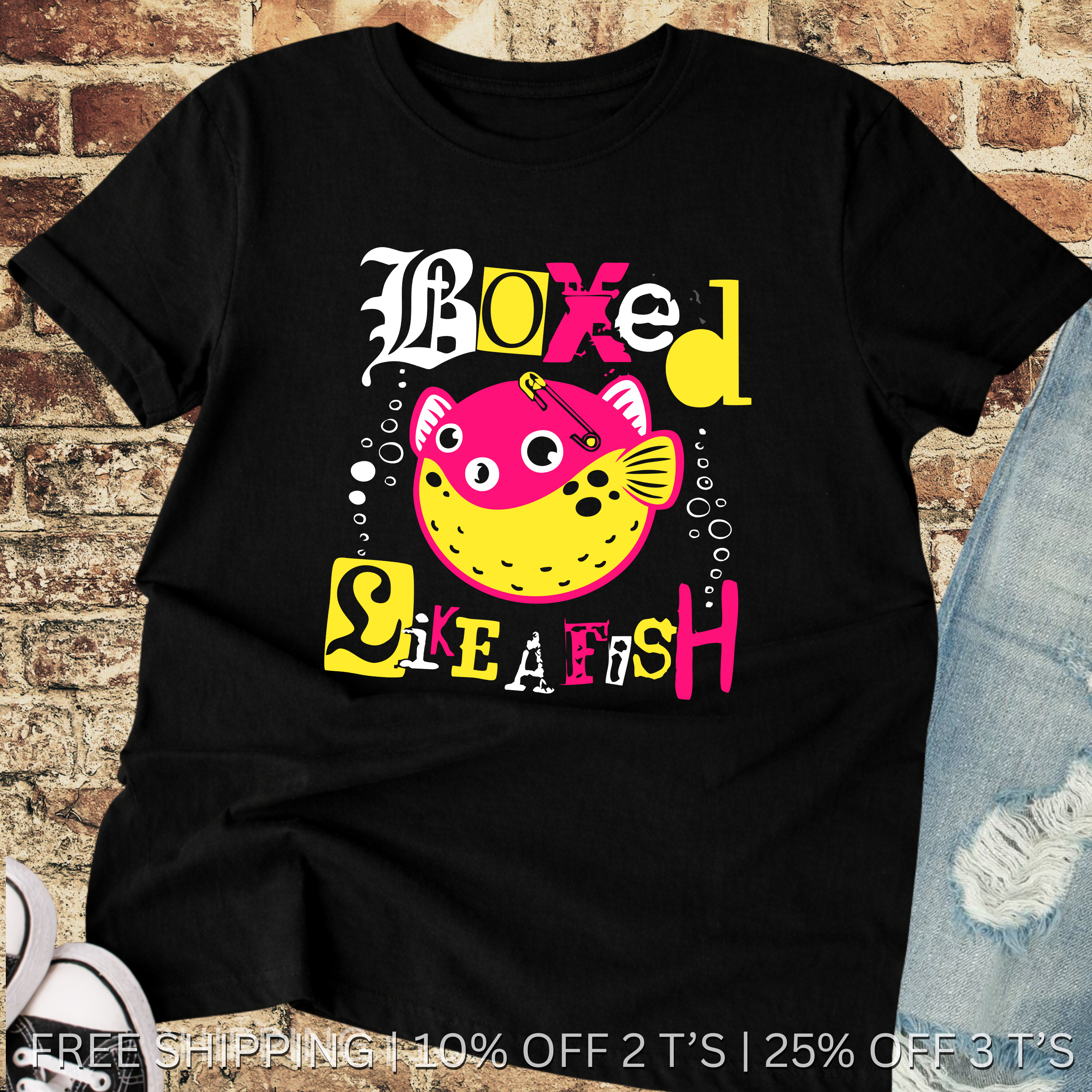 Boxed Like a Fish | Free Shipping | 10% Off 2 Tees · 25% Off 3