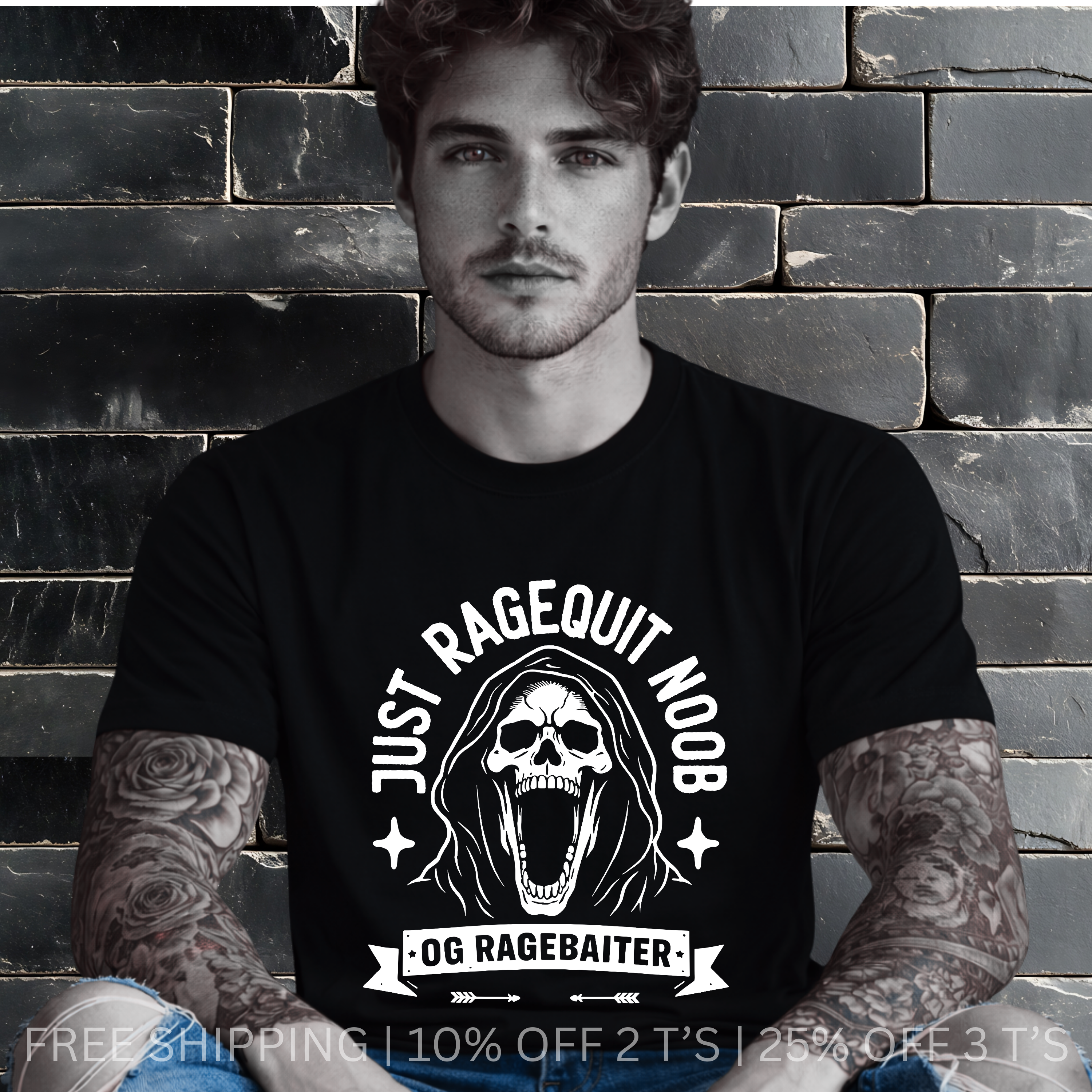 Ragequit Gaming  Meme | Free Shipping | 10% Off 2 Tees · 25% Off 3