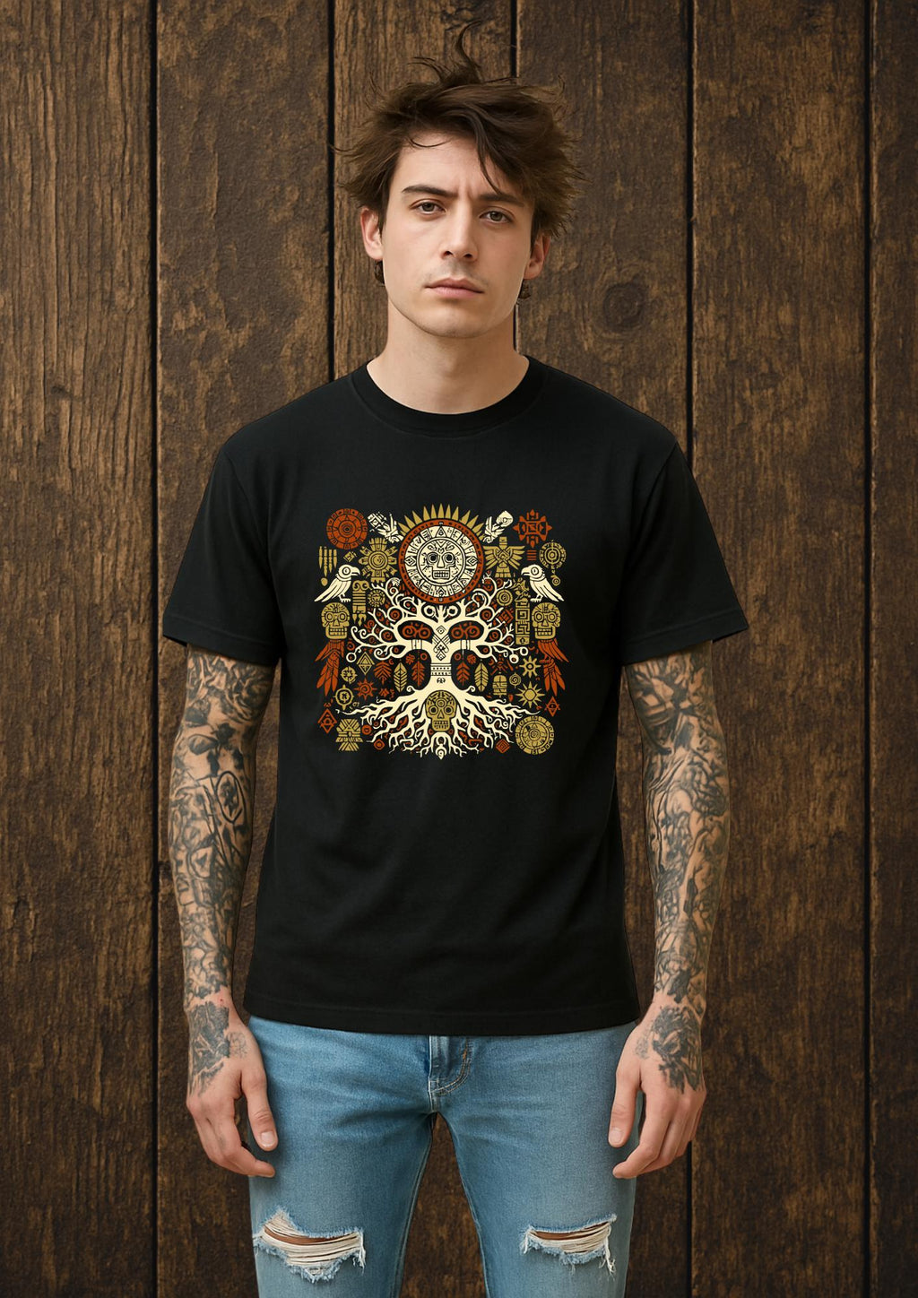 Mayan Tree of Life Skull Art | Free Shipping | 10% Off 2 Tees · 25% Off 3