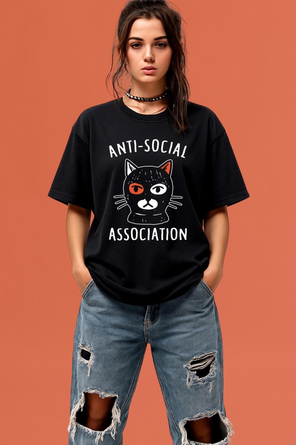 Anti-Social Association Cat Mask Tee | Free Shipping | 10% Off 2 Tees · 25% Off 3