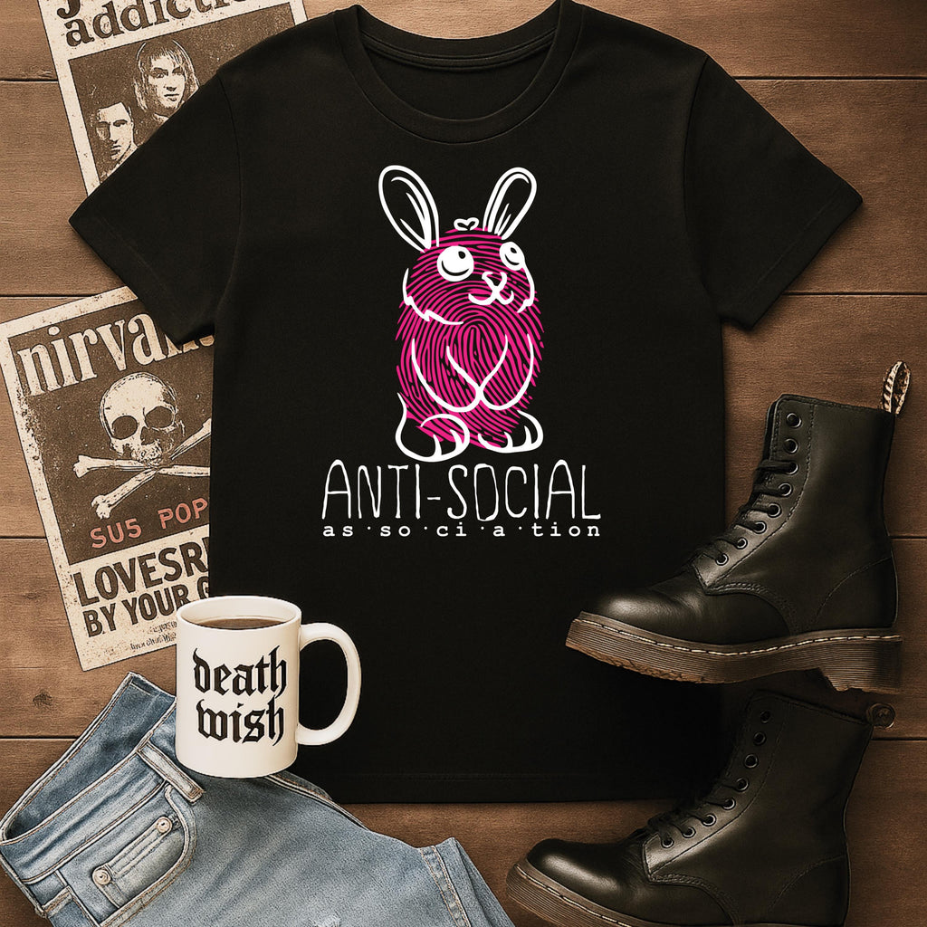 Anti-Social Association Bunny | Free Shipping | 10% Off 2 Tees · 25% Off 3