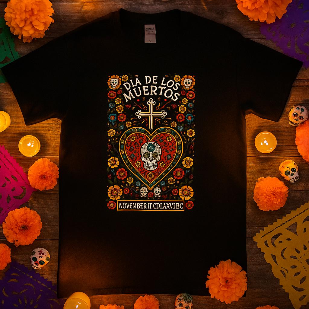 Día de los Muertos Skull Tee | Free Shipping | 10% Off 2 Tees · 25% Off 3