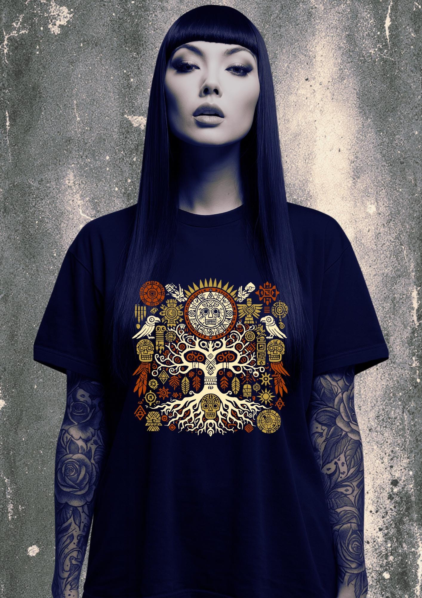 Mayan Tree of Life Skull Art | Free Shipping | 10% Off 2 Tees · 25% Off 3