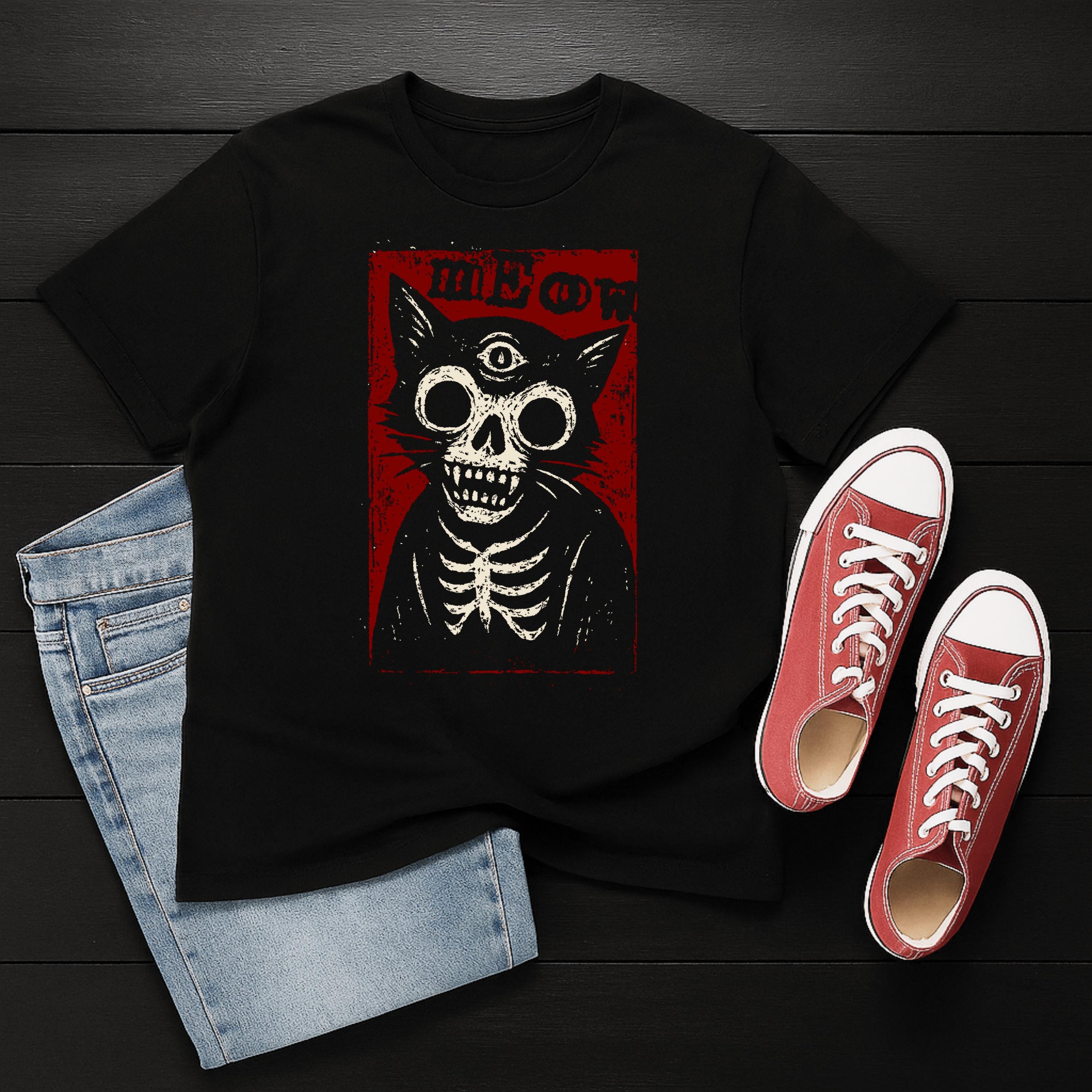 Third Eye Skeleton Cat | Free Shipping | 10% Off 2 Tees · 25% Off 3