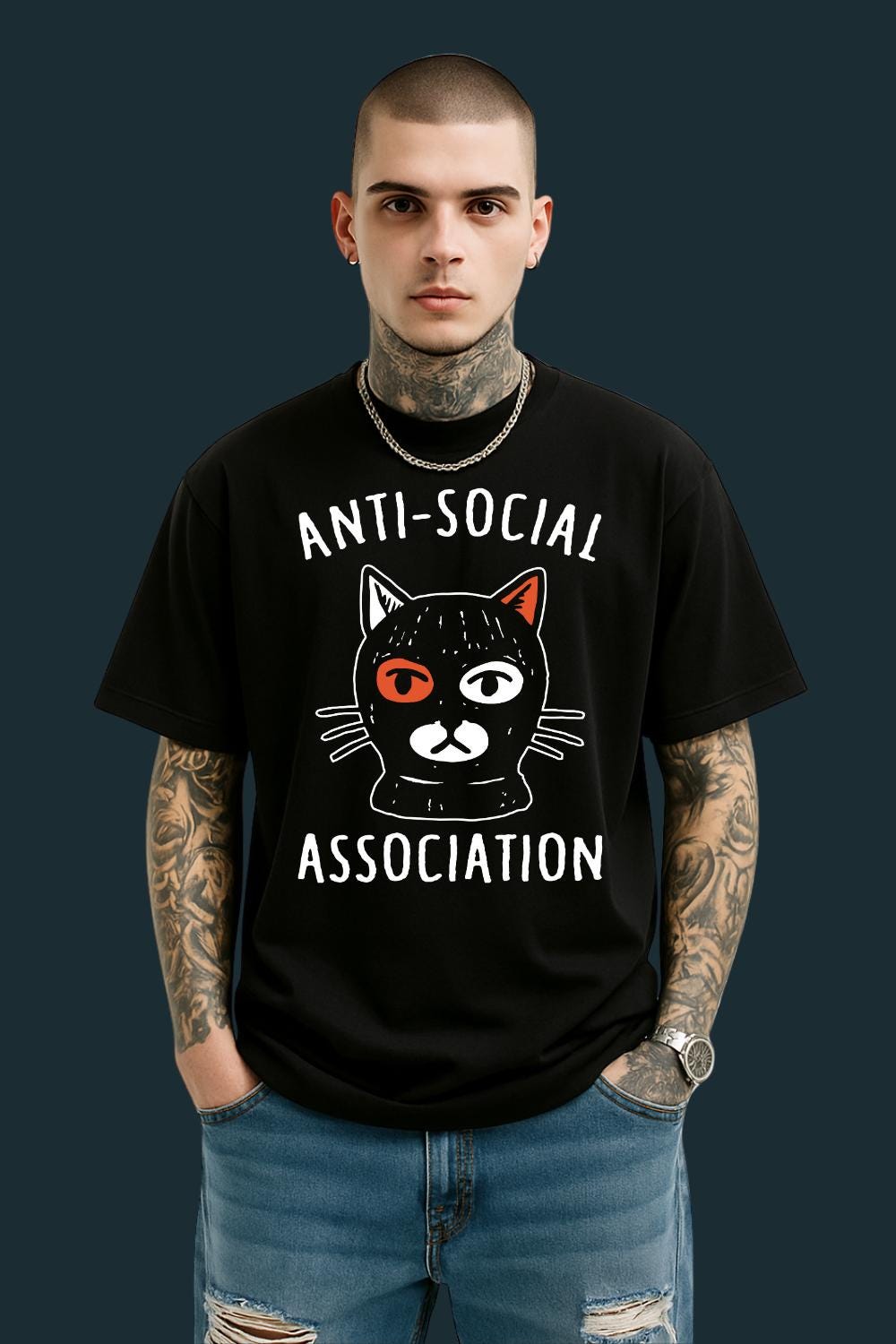 Anti-Social Association Cat Mask Tee | Free Shipping | 10% Off 2 Tees · 25% Off 3
