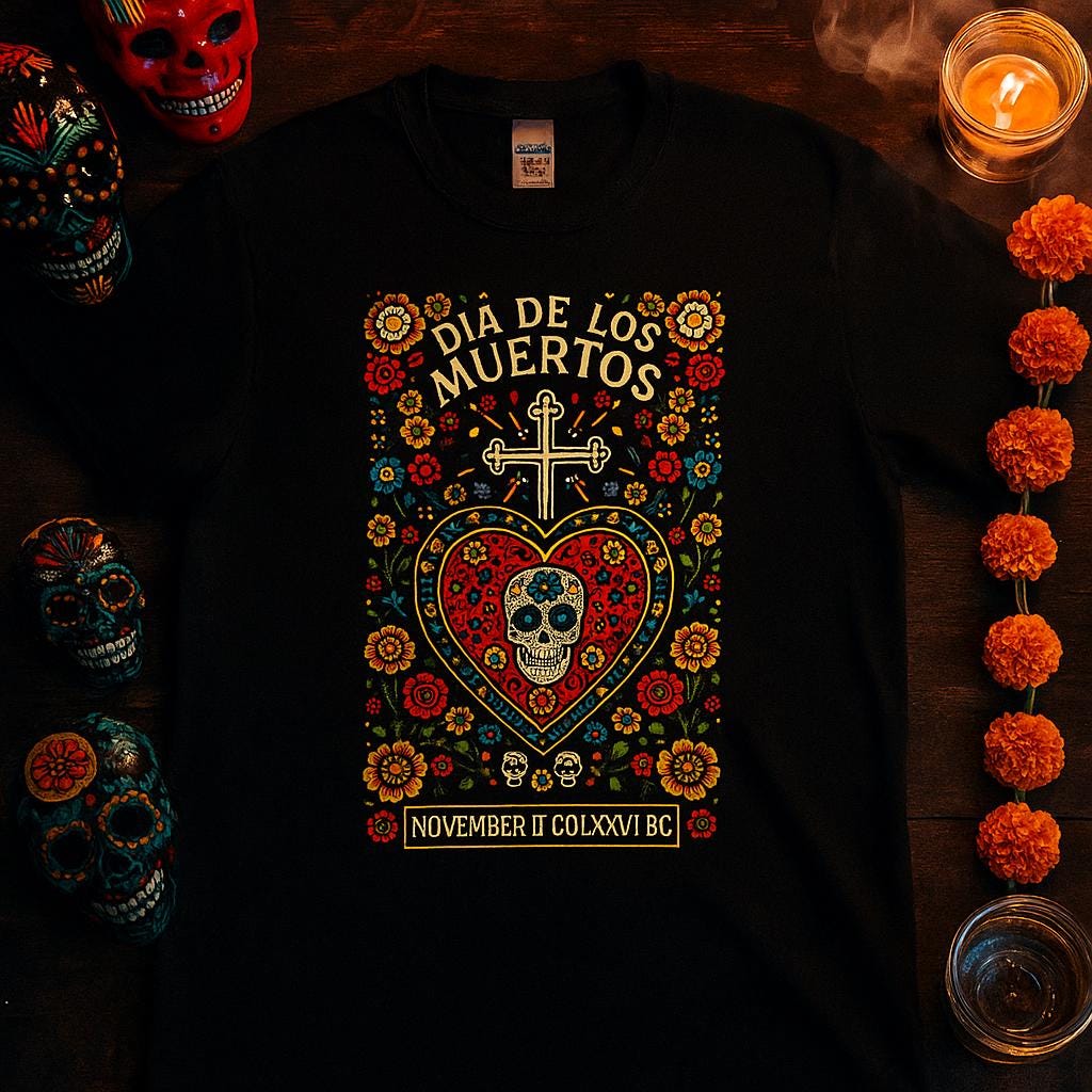 Día de los Muertos Skull Tee | Free Shipping | 10% Off 2 Tees · 25% Off 3