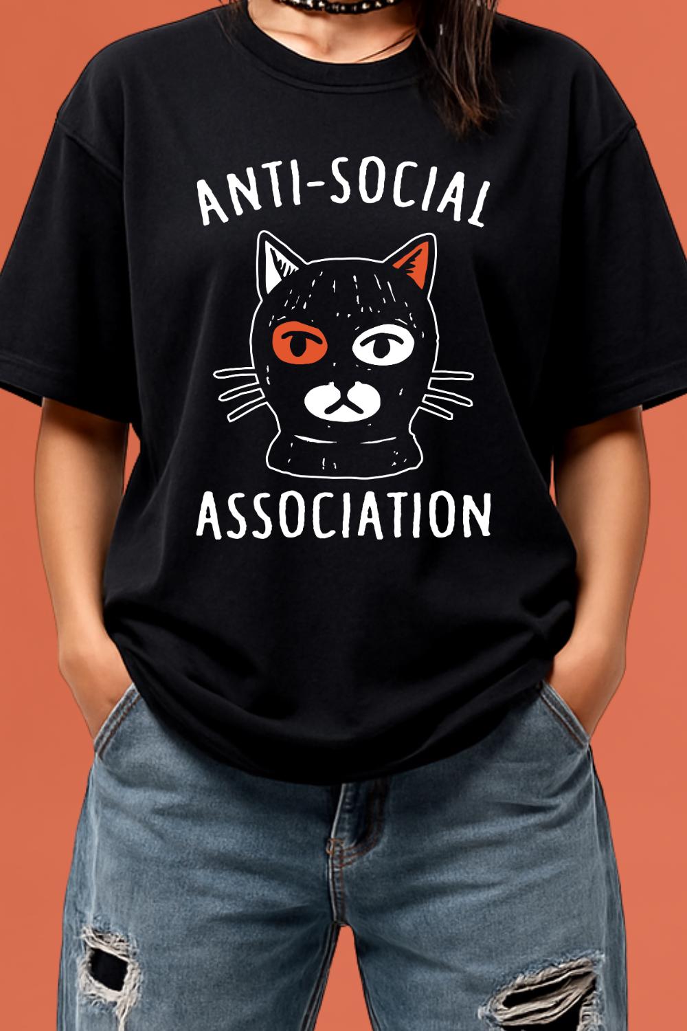 Anti-Social Association Cat Mask Tee | Free Shipping | 10% Off 2 Tees · 25% Off 3