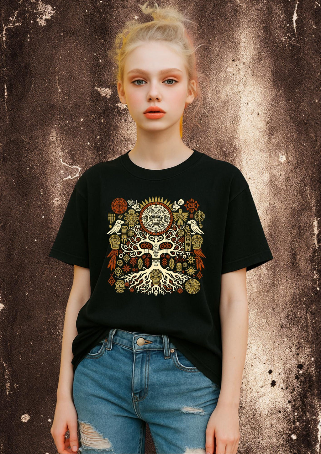 Mayan Tree of Life Skull Art | Free Shipping | 10% Off 2 Tees · 25% Off 3