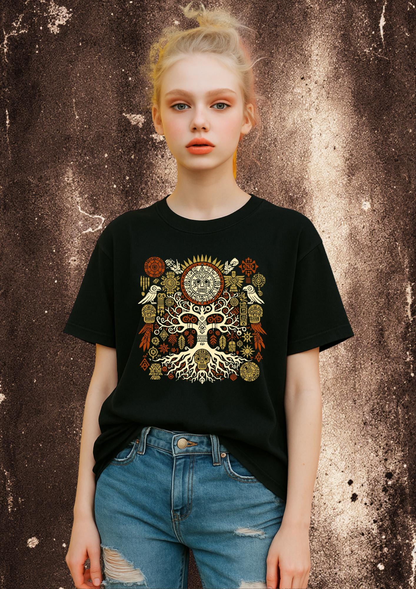 Mayan Tree of Life Skull Art | Free Shipping | 10% Off 2 Tees · 25% Off 3