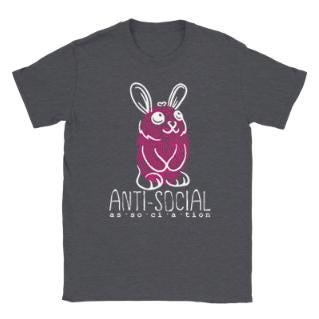 Anti-Social Association Bunny | Free Shipping | 10% Off 2 Tees · 25% Off 3