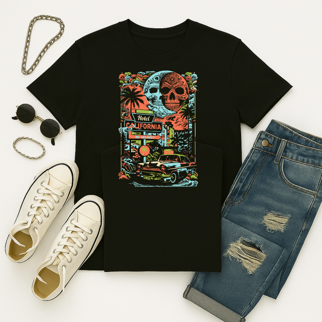 Hotel California – No Vacancy T-shirt | Free Shipping | 10% Off 2 Tees · 25% Off 3